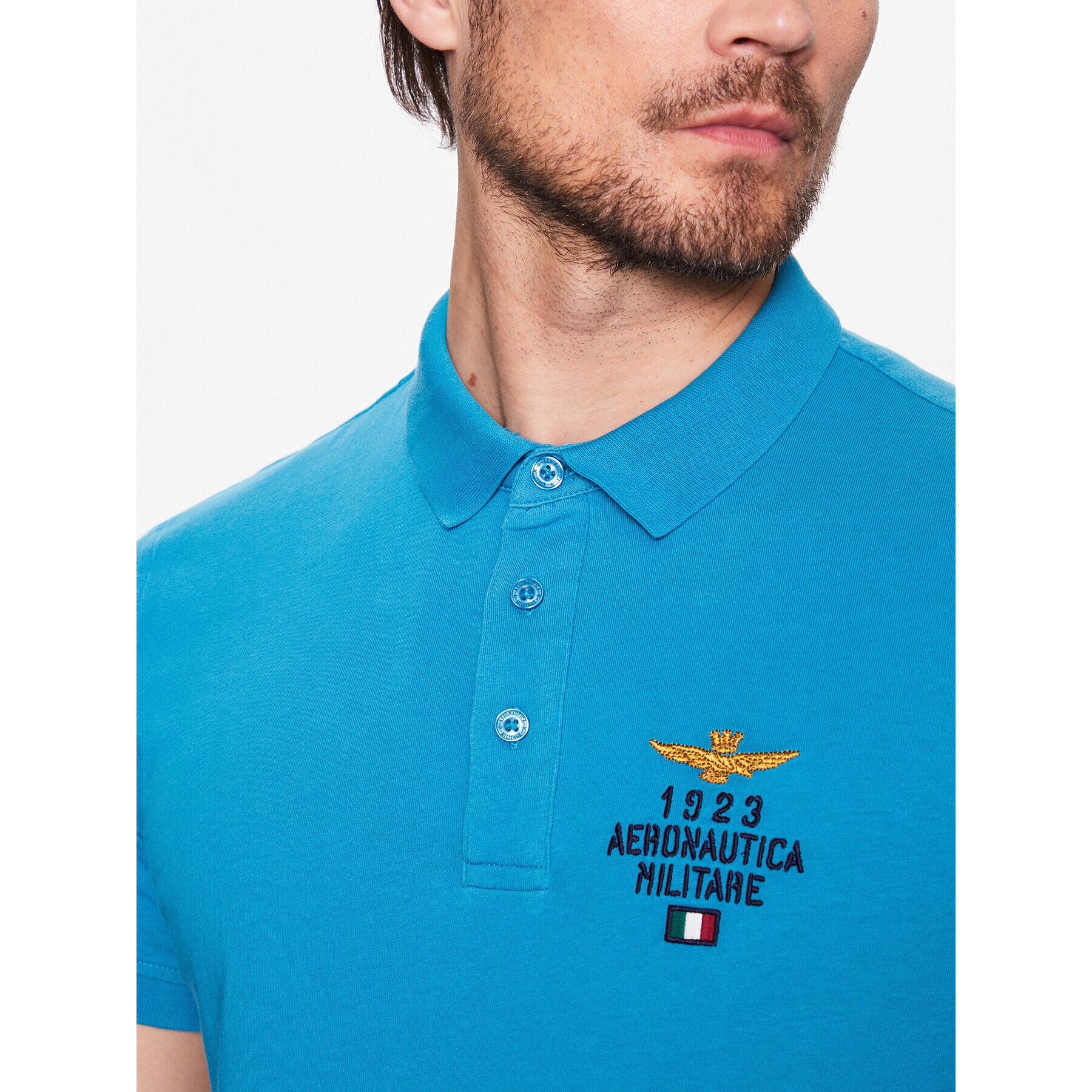 Aeronautica Militare Tricou polo 231PO1670J581 Albastru Regular Fit - Pled.ro