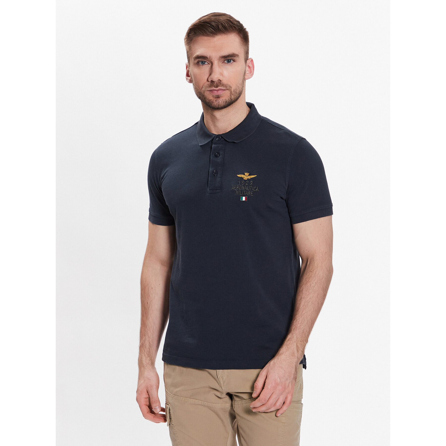 Aeronautica Militare Tricou polo 231PO1670J581 Bleumarin Regular Fit - Pled.ro