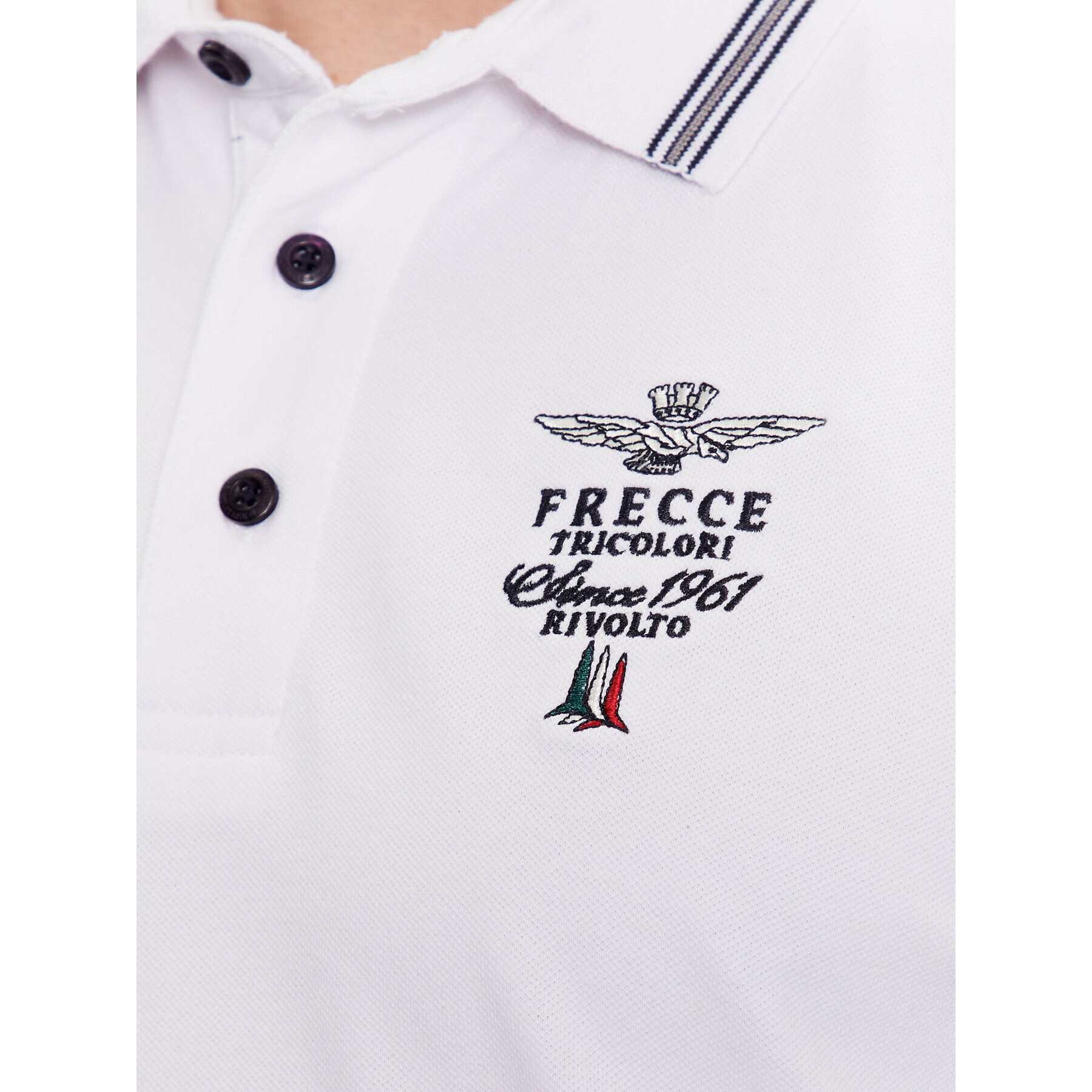 Aeronautica Militare Tricou polo 231PO1673P191 Alb Slim Fit - Pled.ro