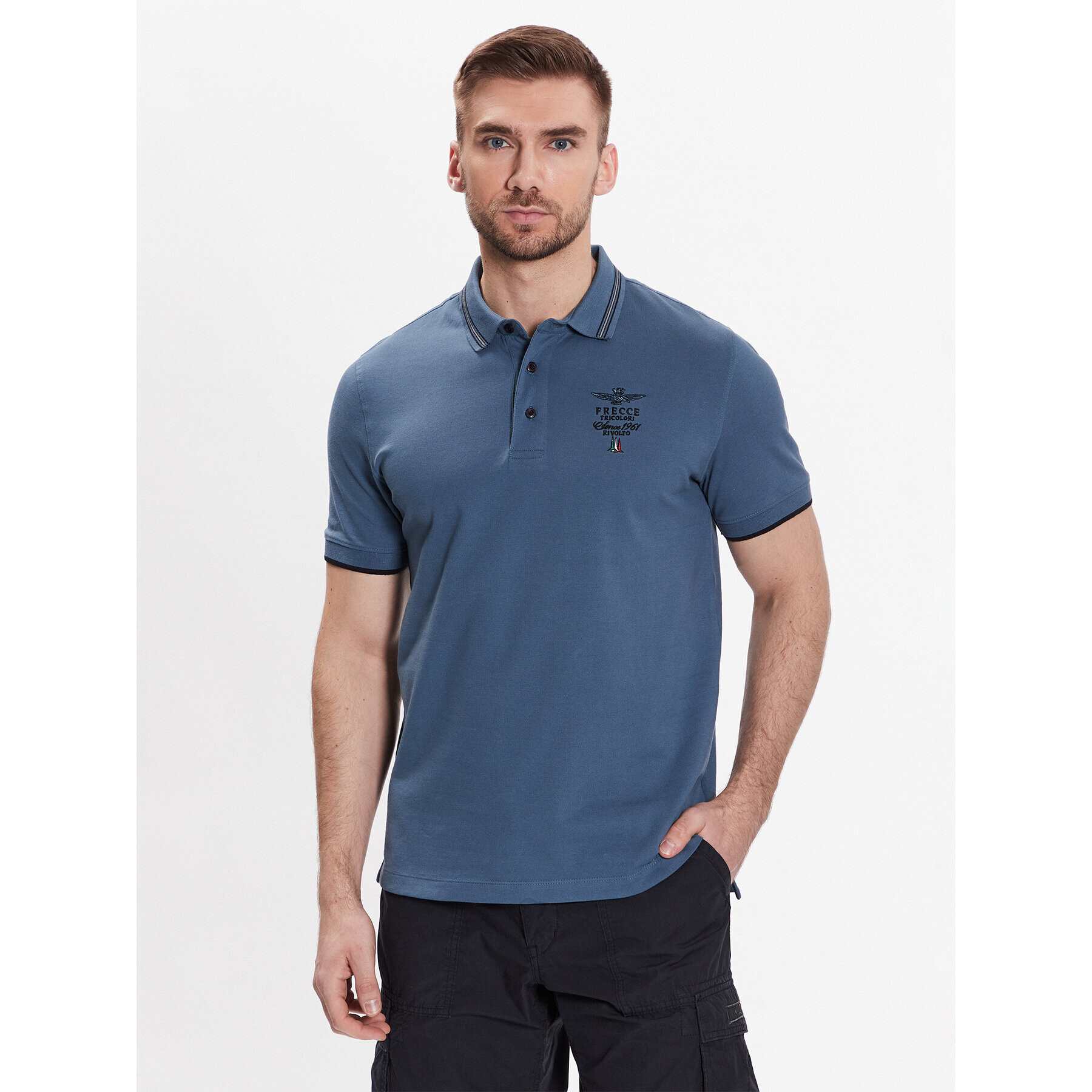 Aeronautica Militare Tricou polo 231PO1673P191 Albastru Regular Fit - Pled.ro