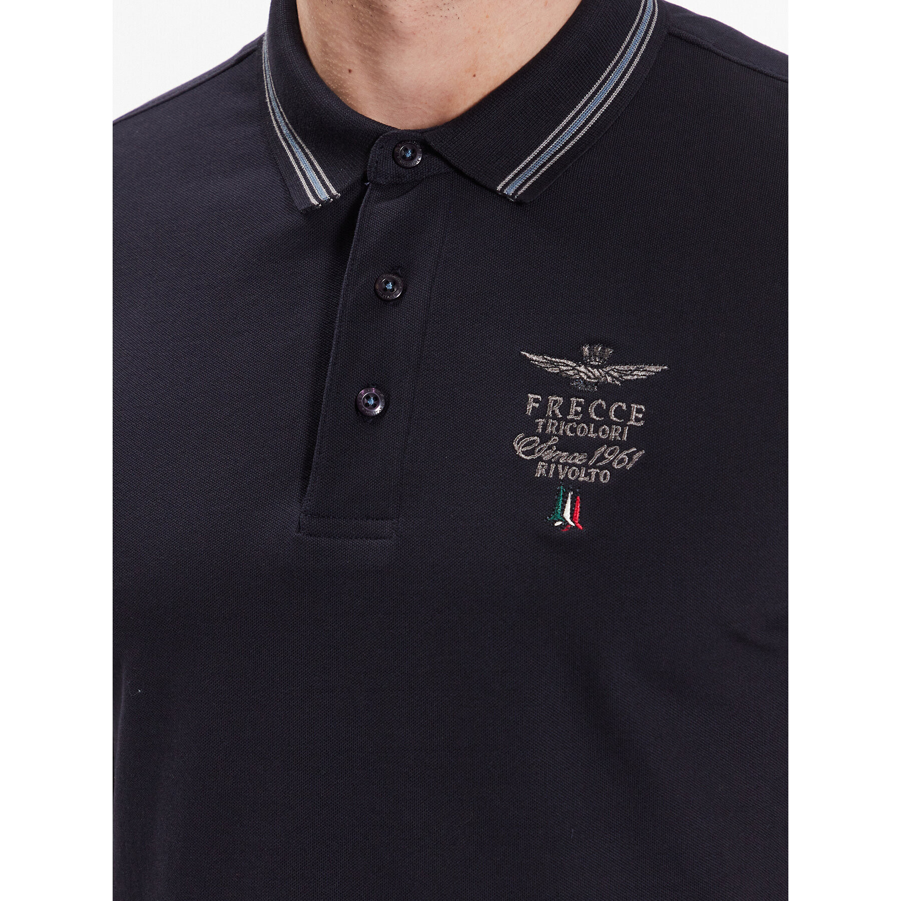 Aeronautica Militare Tricou polo 231PO1673P191 Bleumarin Slim Fit - Pled.ro