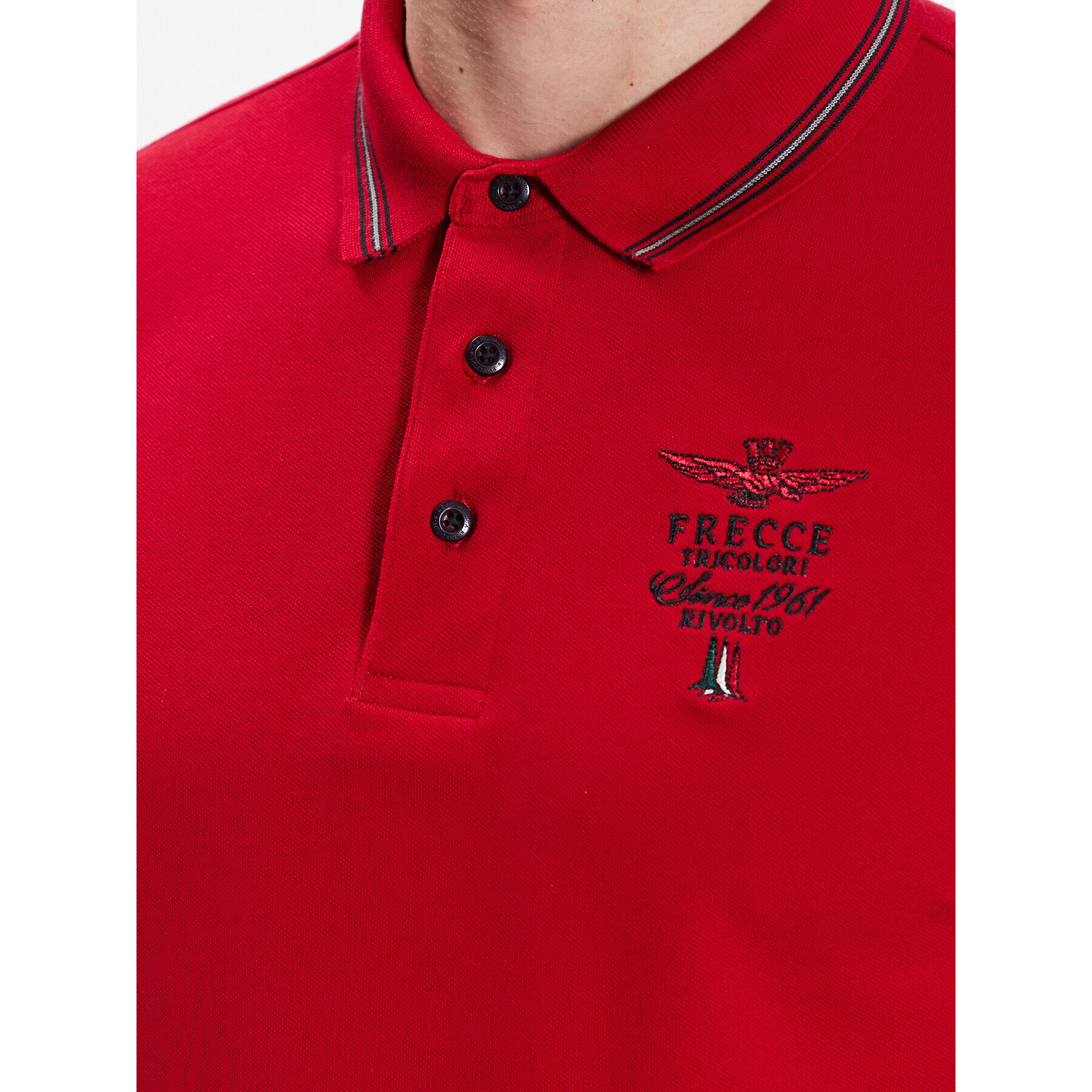 Aeronautica Militare Tricou polo 231PO1673P191 Roșu Slim Fit - Pled.ro