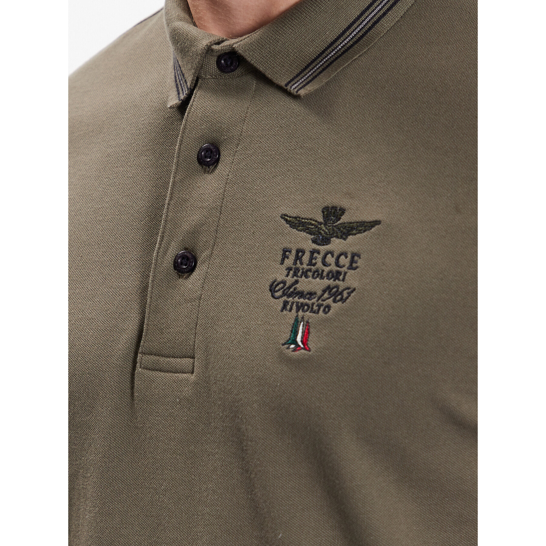 Aeronautica Militare Tricou polo 231PO1673P191 Verde Slim Fit - Pled.ro