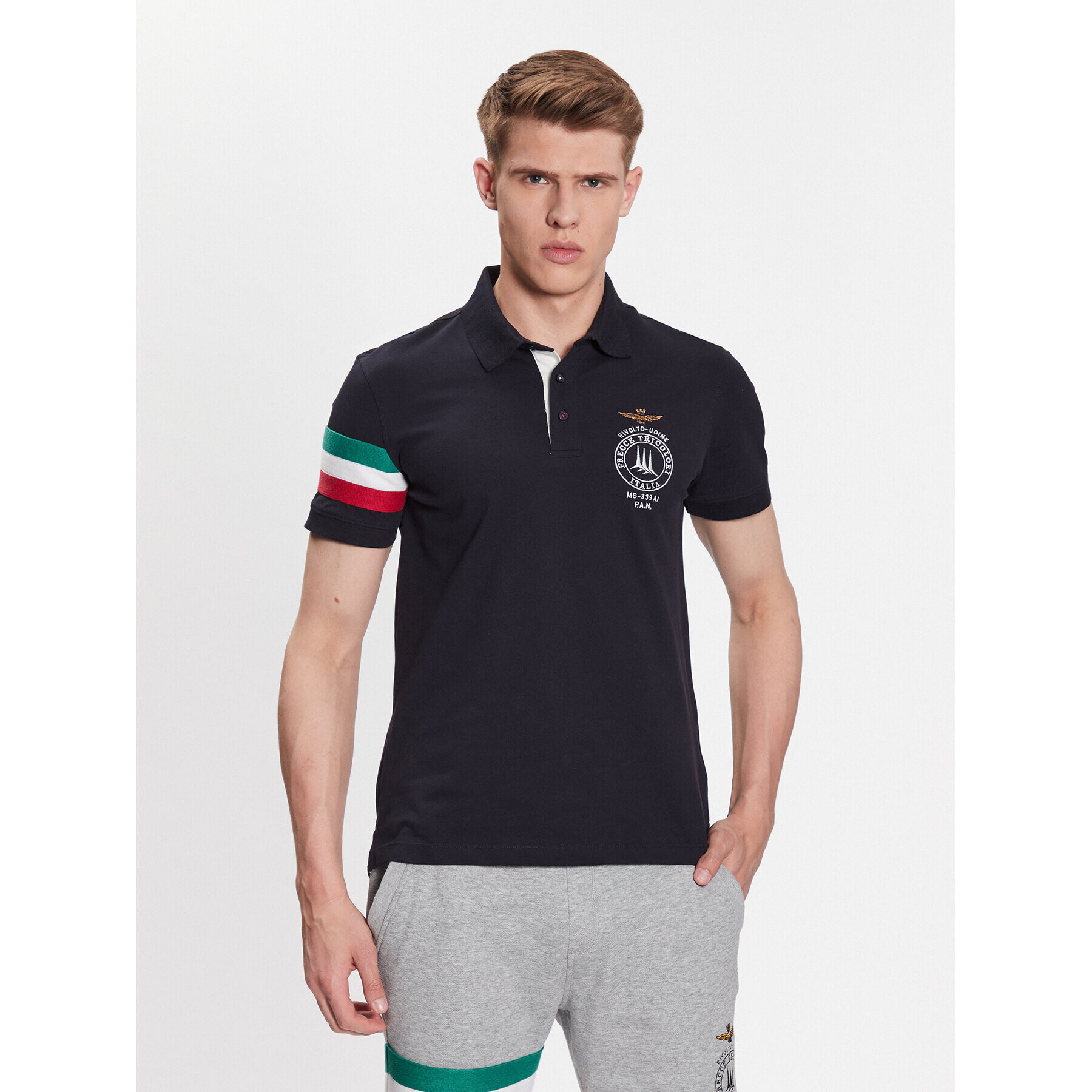 Aeronautica Militare Tricou polo 231PO1676P191 Bleumarin Regular Fit - Pled.ro