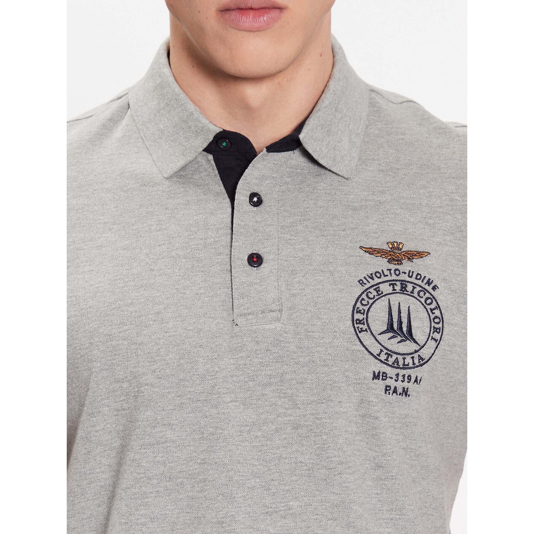 Aeronautica Militare Tricou polo 231PO1676P191 Gri Regular Fit - Pled.ro