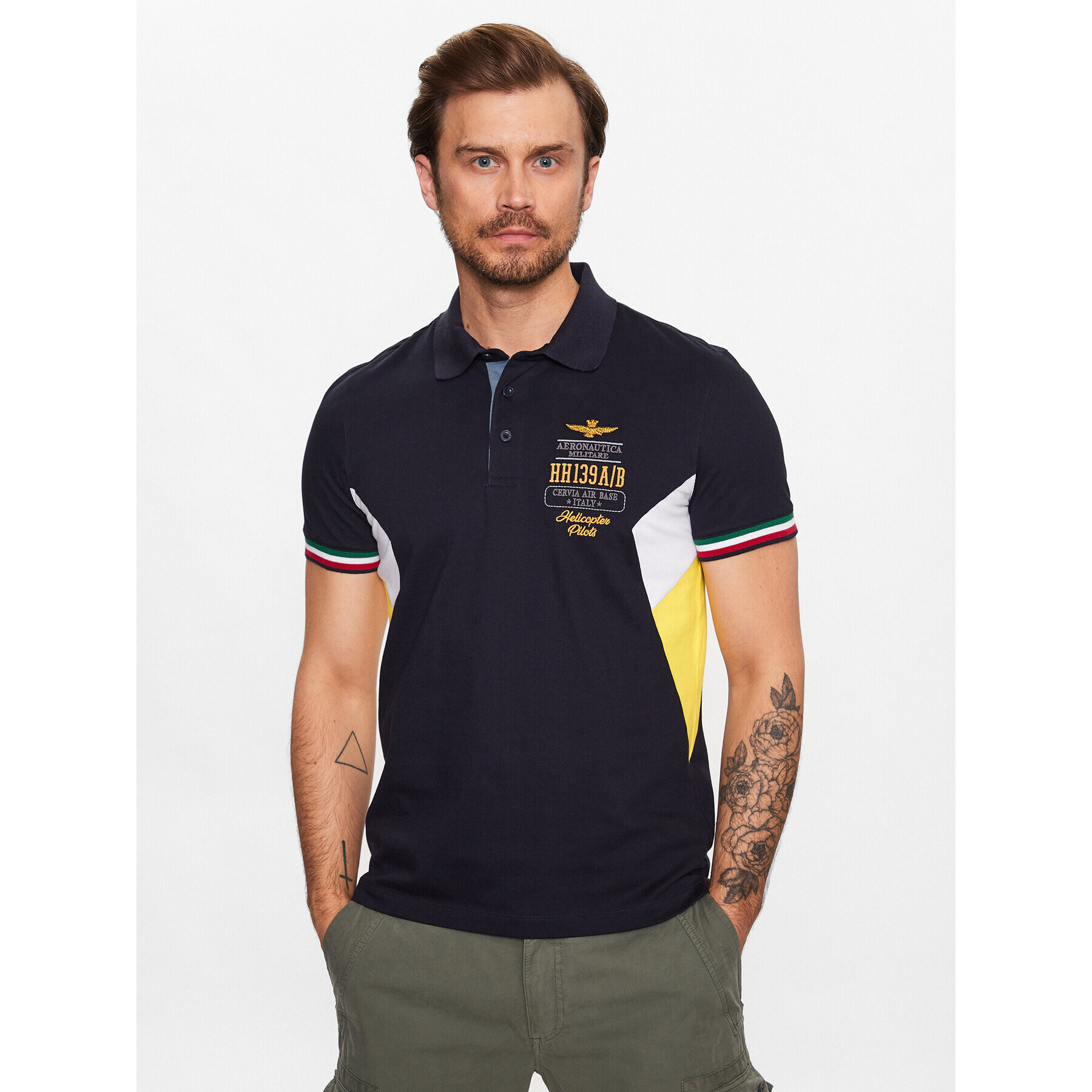 Aeronautica Militare Tricou polo 231PO1677P199 Bleumarin Regular Fit - Pled.ro