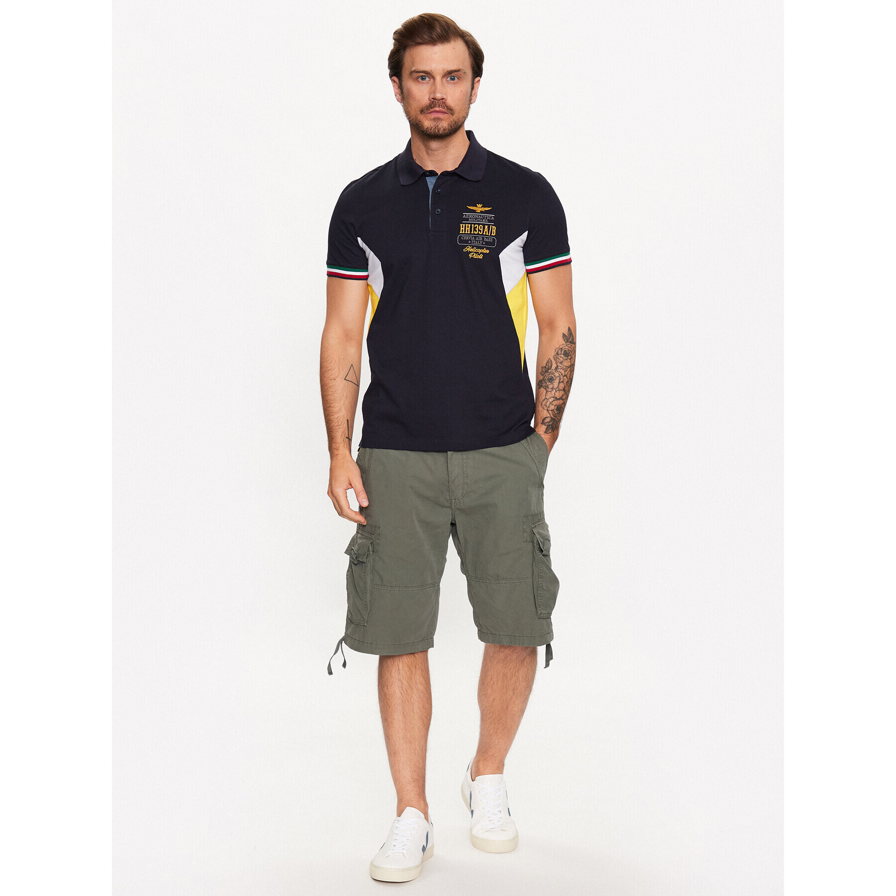 Aeronautica Militare Tricou polo 231PO1677P199 Bleumarin Regular Fit - Pled.ro