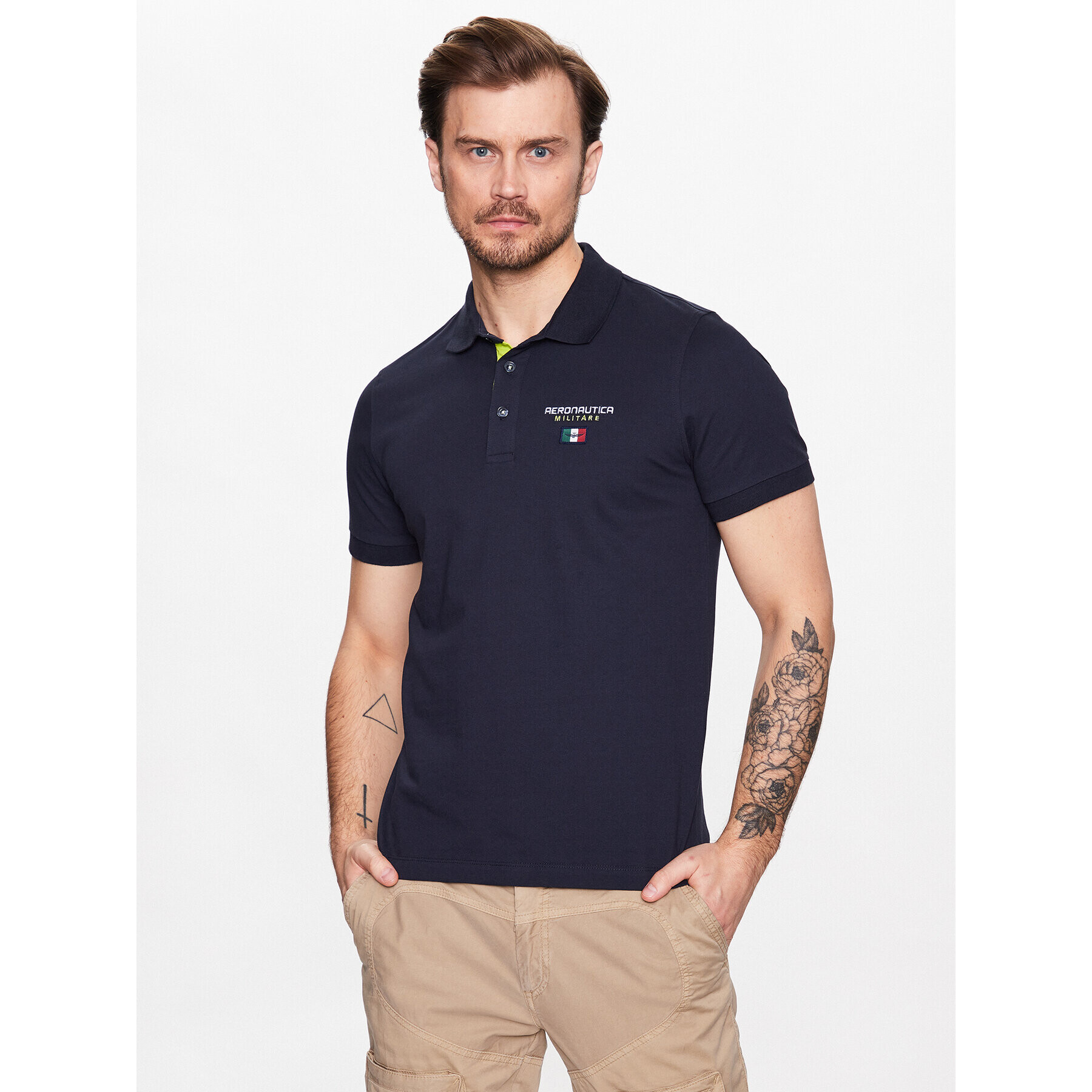 Aeronautica Militare Tricou polo 231PO1679P173 Bleumarin Regular Fit - Pled.ro