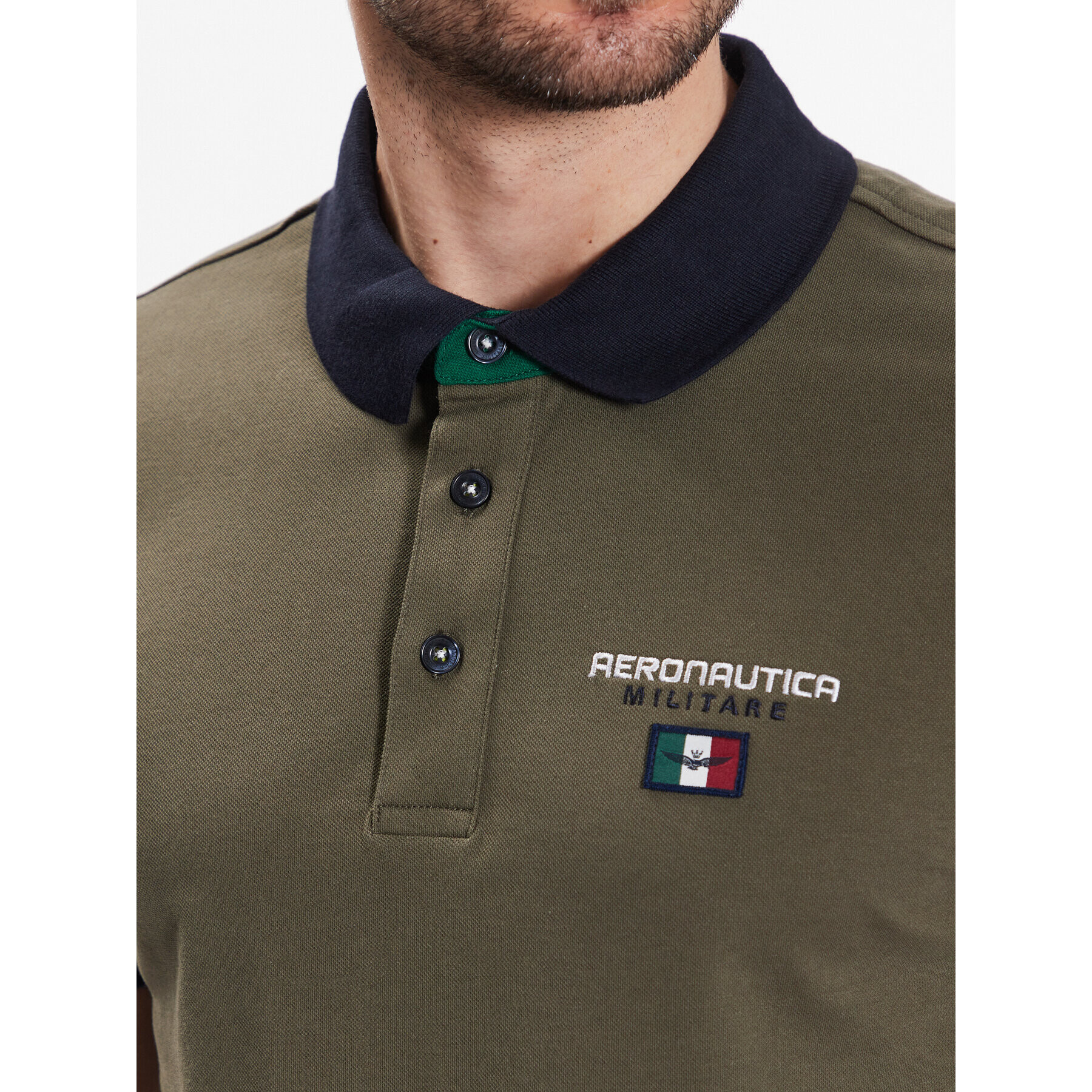 Aeronautica Militare Tricou polo 231PO1679P173 Kaki Regular Fit - Pled.ro