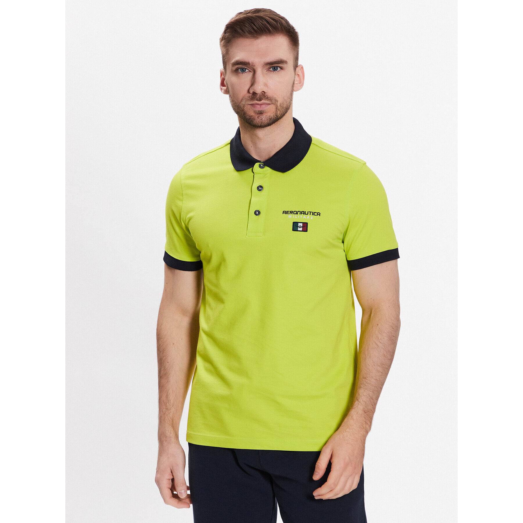 Aeronautica Militare Tricou polo 231PO1679P173 Verde Regular Fit - Pled.ro