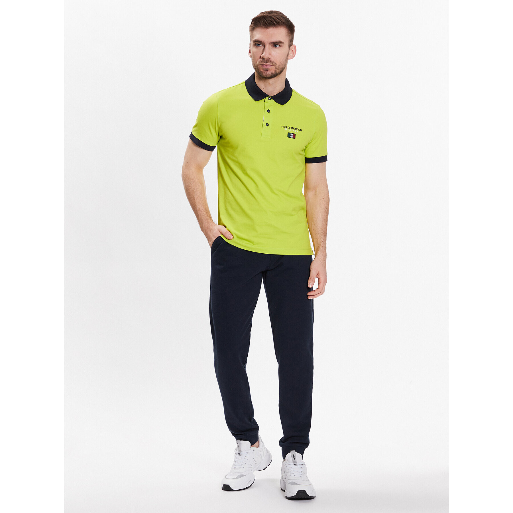 Aeronautica Militare Tricou polo 231PO1679P173 Verde Regular Fit - Pled.ro