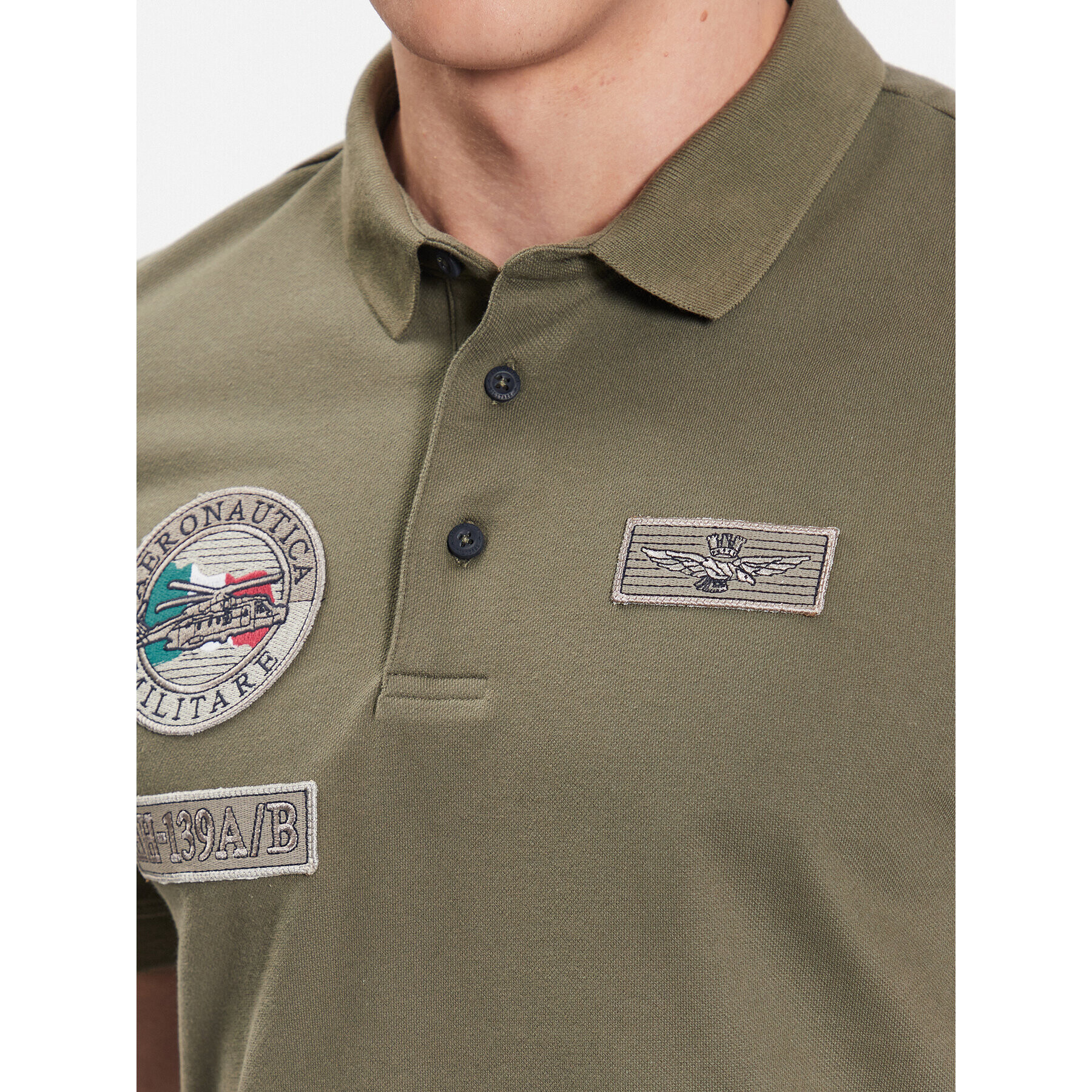 Aeronautica Militare Tricou polo 231PO1682P192 Verde Regular Fit - Pled.ro