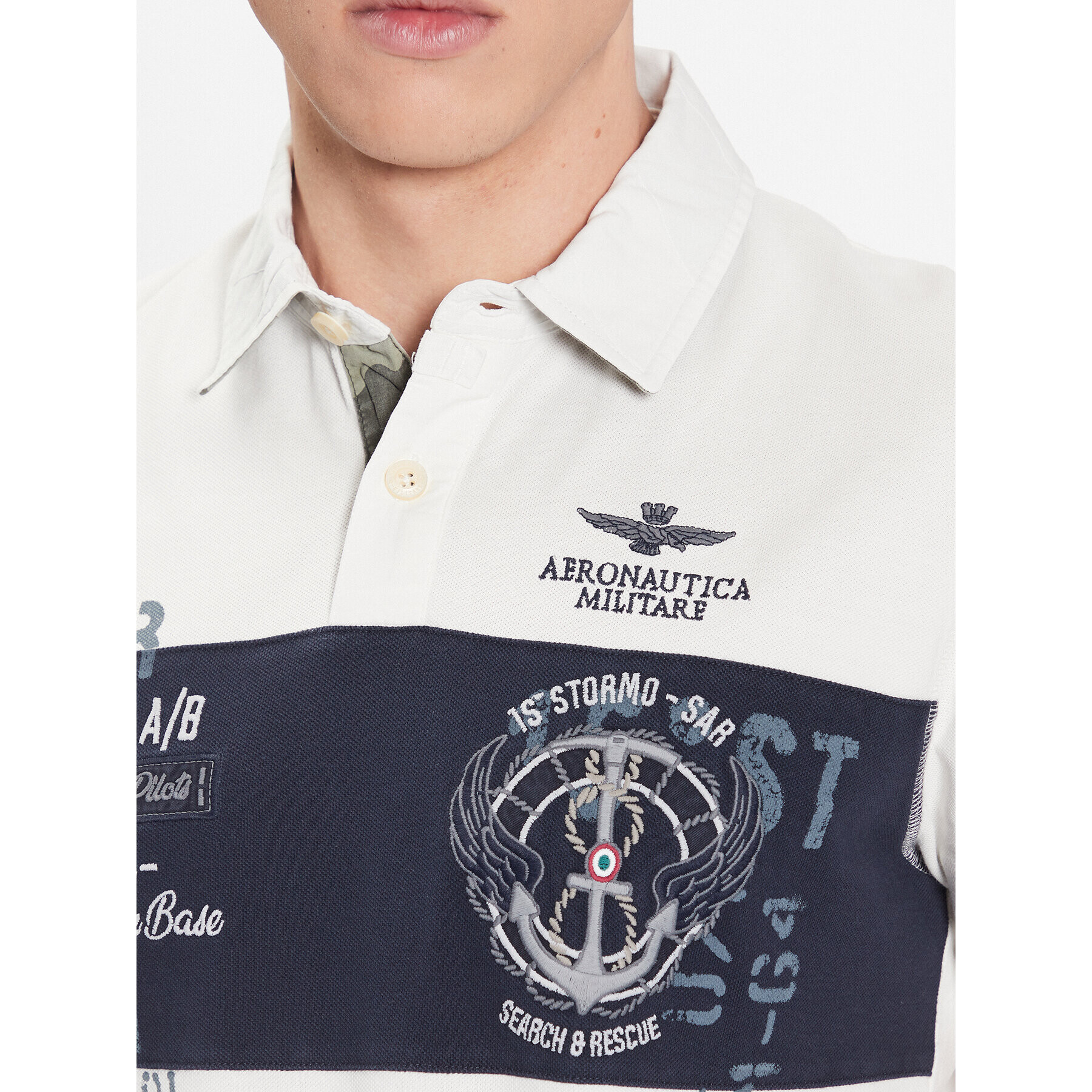 Aeronautica Militare Tricou polo 231PO1683P310 Alb Regular Fit - Pled.ro