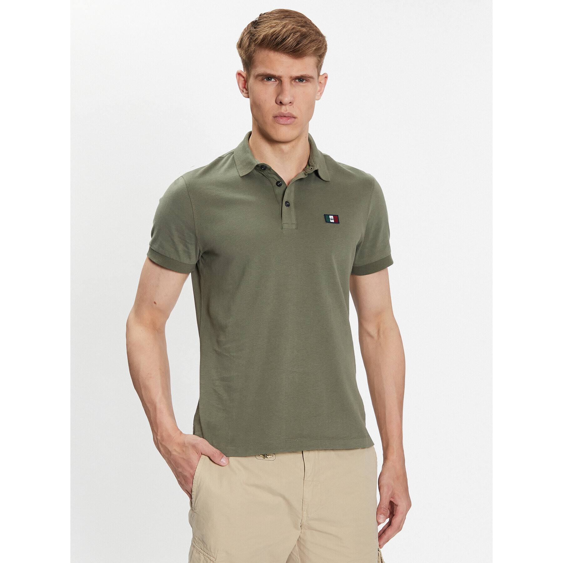 Aeronautica Militare Tricou polo 231PO1685J602 Verde Regular Fit - Pled.ro