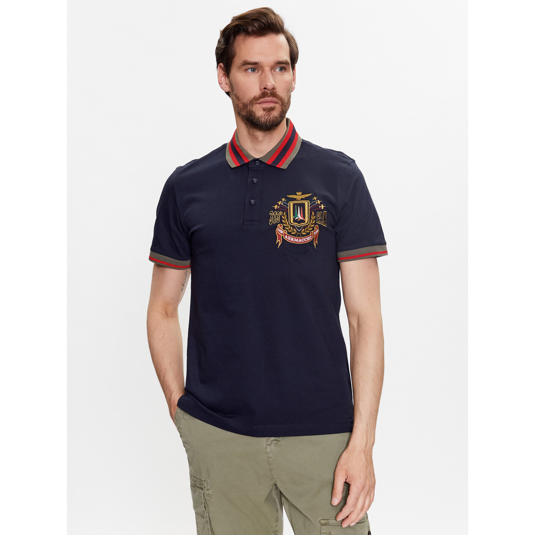 Aeronautica Militare Tricou polo 231PO1687P314 Bleumarin Regular Fit - Pled.ro