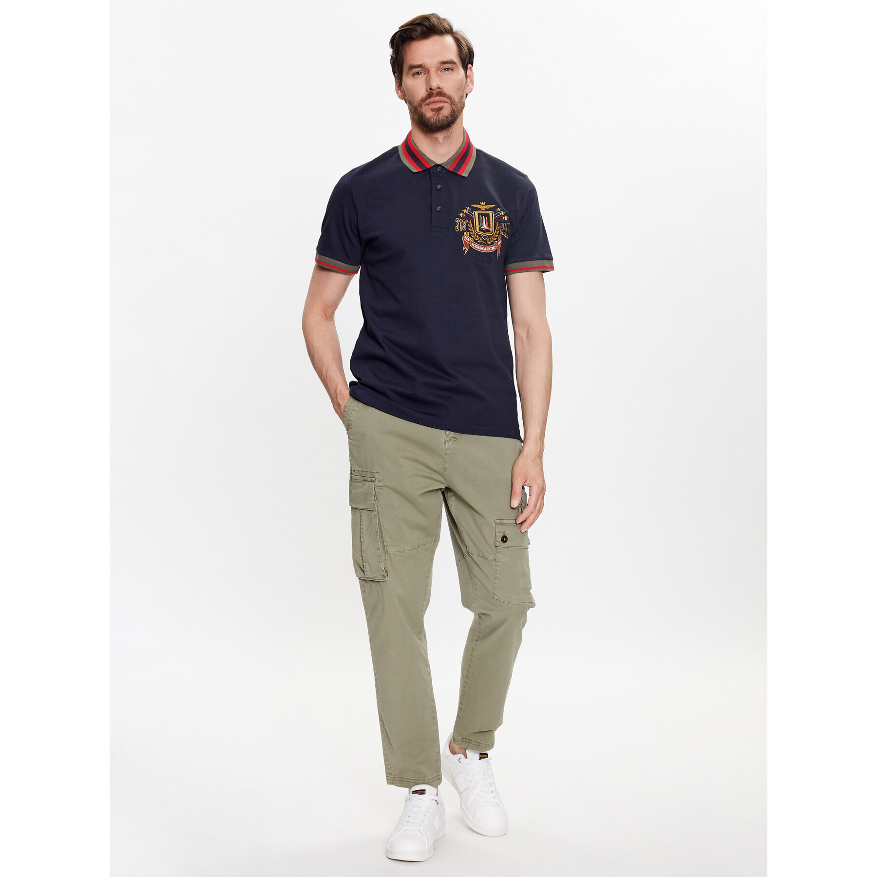 Aeronautica Militare Tricou polo 231PO1687P314 Bleumarin Regular Fit - Pled.ro