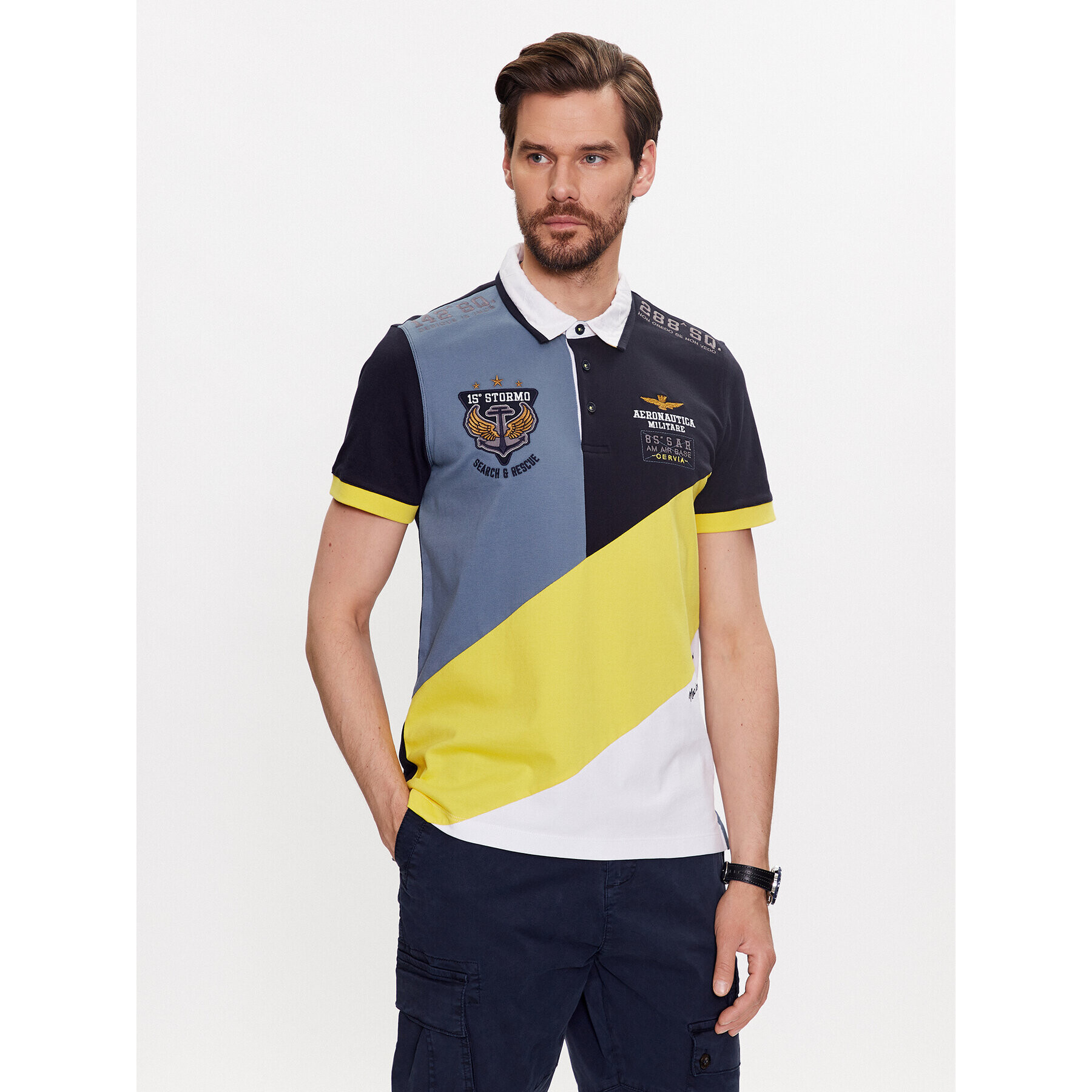 Aeronautica Militare Tricou polo 231PO1688P199 Colorat Regular Fit - Pled.ro