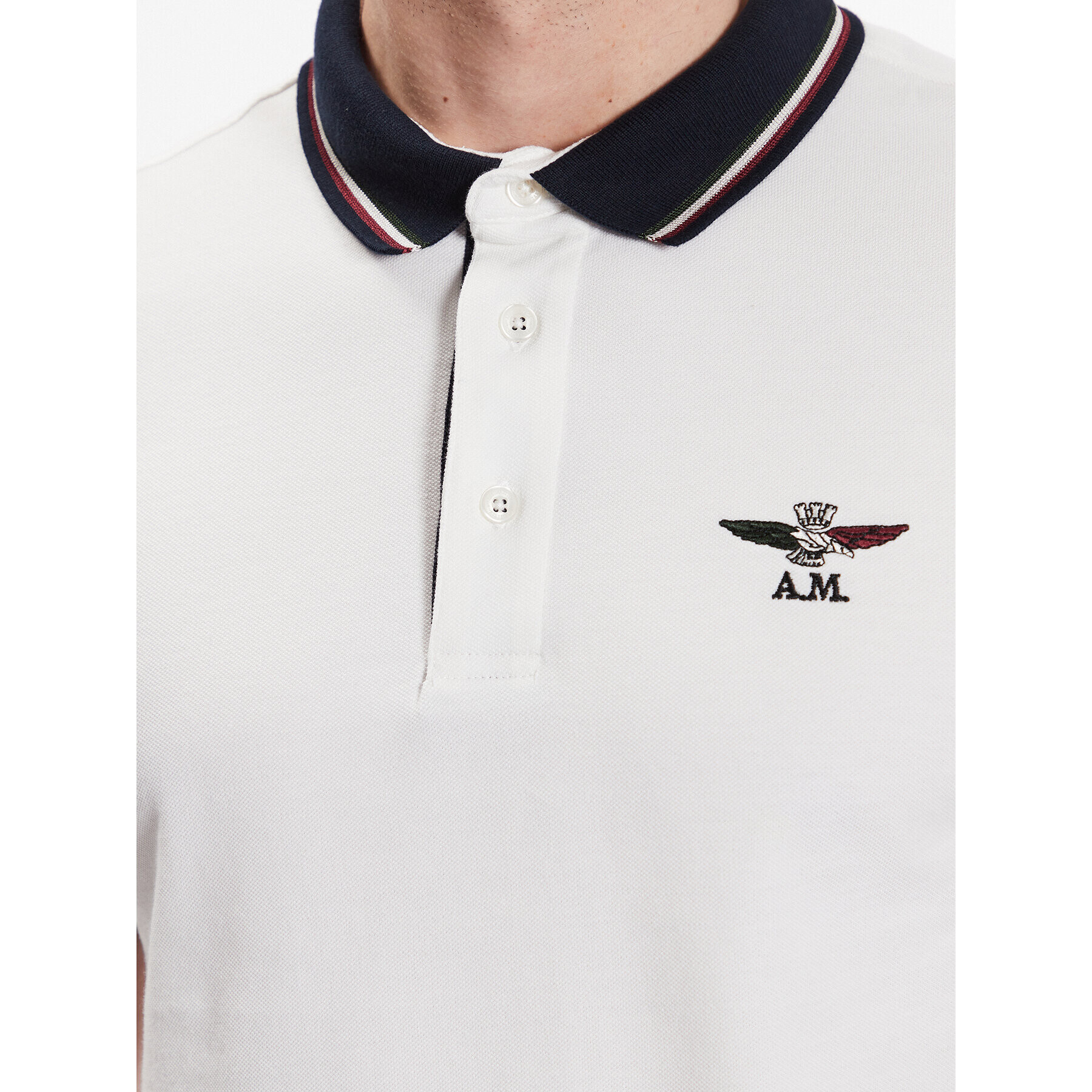 Aeronautica Militare Tricou polo 231PO1692P315 Alb Regular Fit - Pled.ro