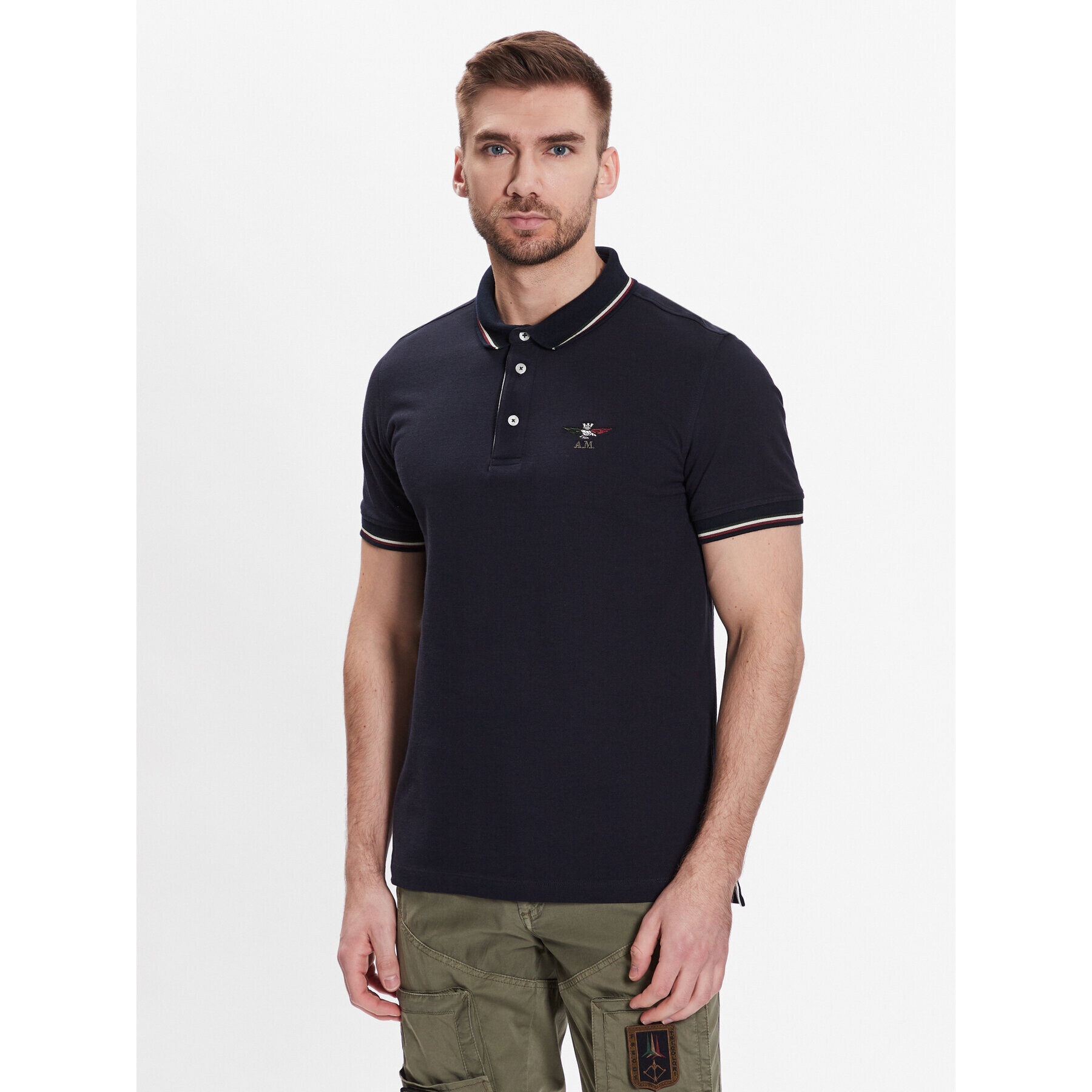 Aeronautica Militare Tricou polo 231PO1692P315 Bleumarin Regular Fit - Pled.ro