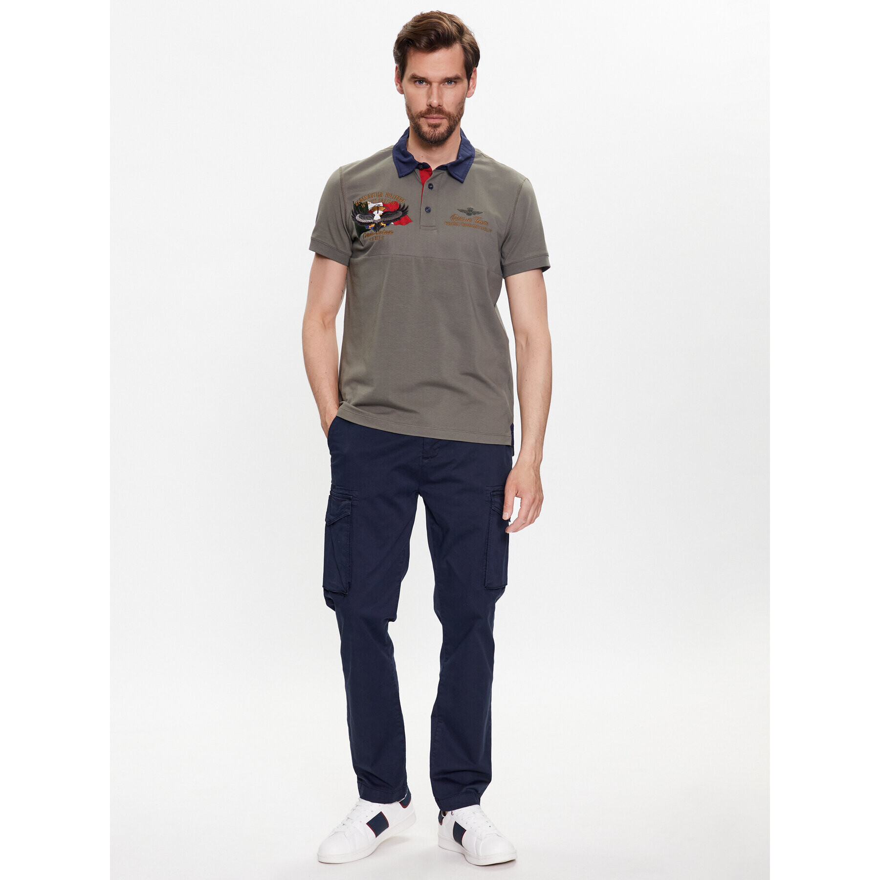 Aeronautica Militare Tricou polo 231PO1693J595 Verde Regular Fit - Pled.ro