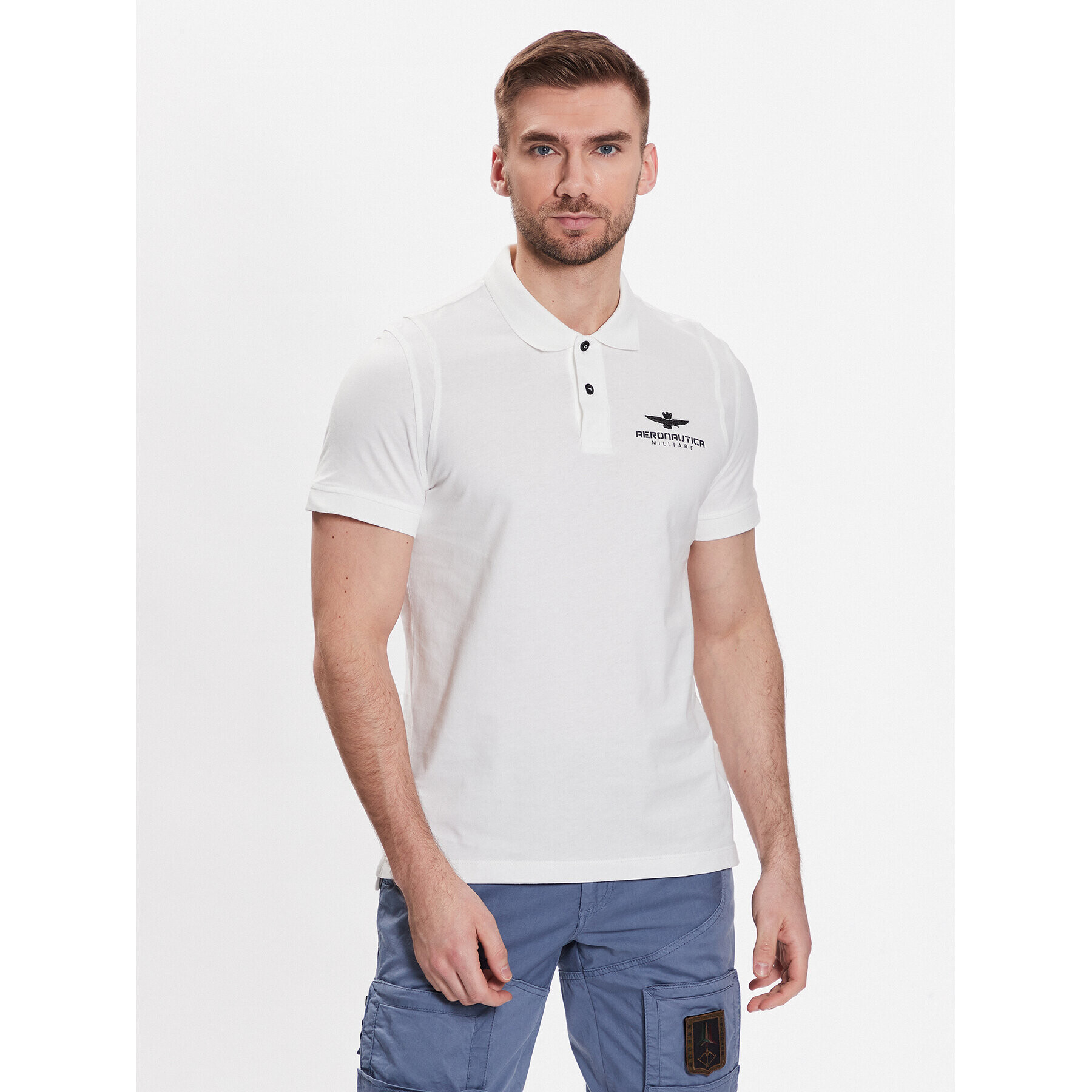 Aeronautica Militare Tricou polo 231PO1694J593 Alb Regular Fit - Pled.ro