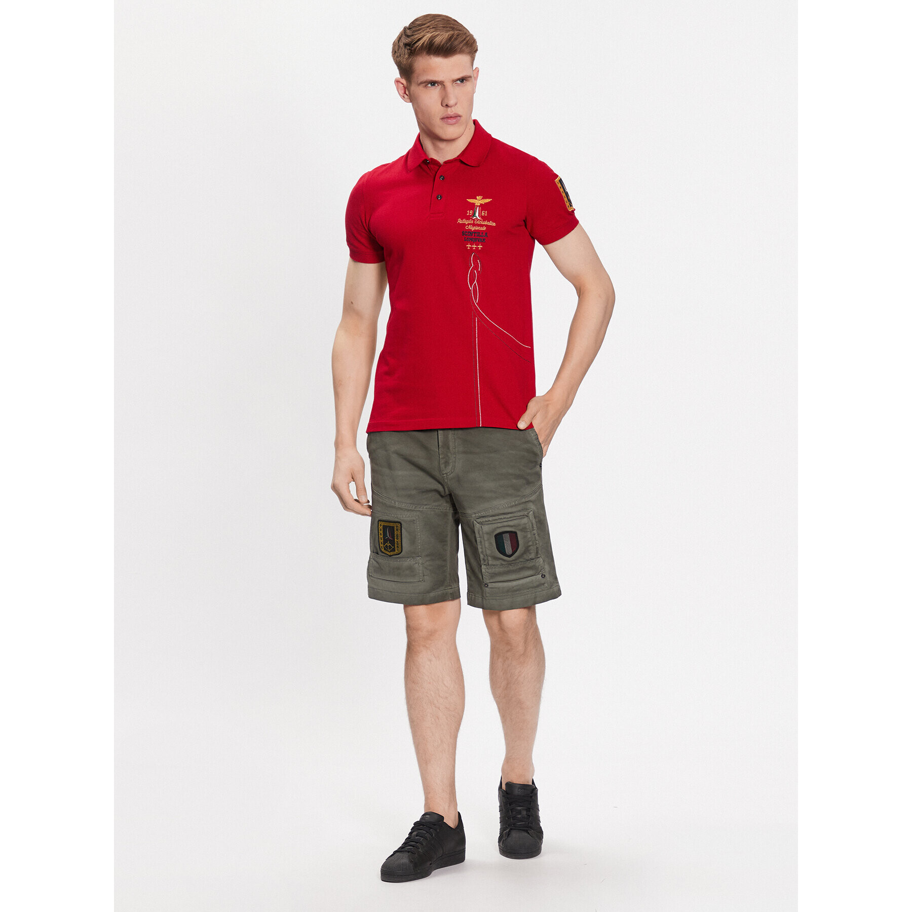 Aeronautica Militare Tricou polo 231PO1695P191 Roșu Regular Fit - Pled.ro