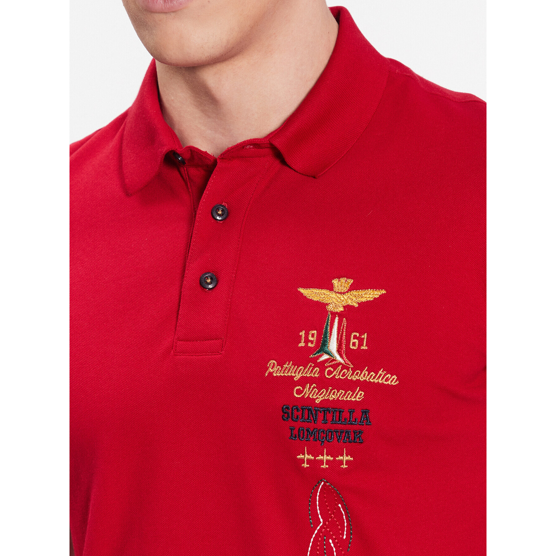 Aeronautica Militare Tricou polo 231PO1695P191 Roșu Regular Fit - Pled.ro