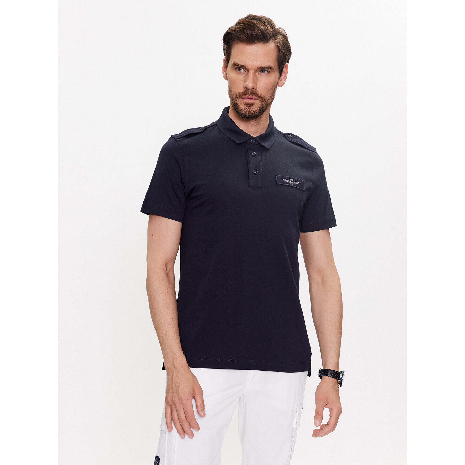 Aeronautica Militare Tricou polo 231PO1696J599 Bleumarin Regular Fit - Pled.ro