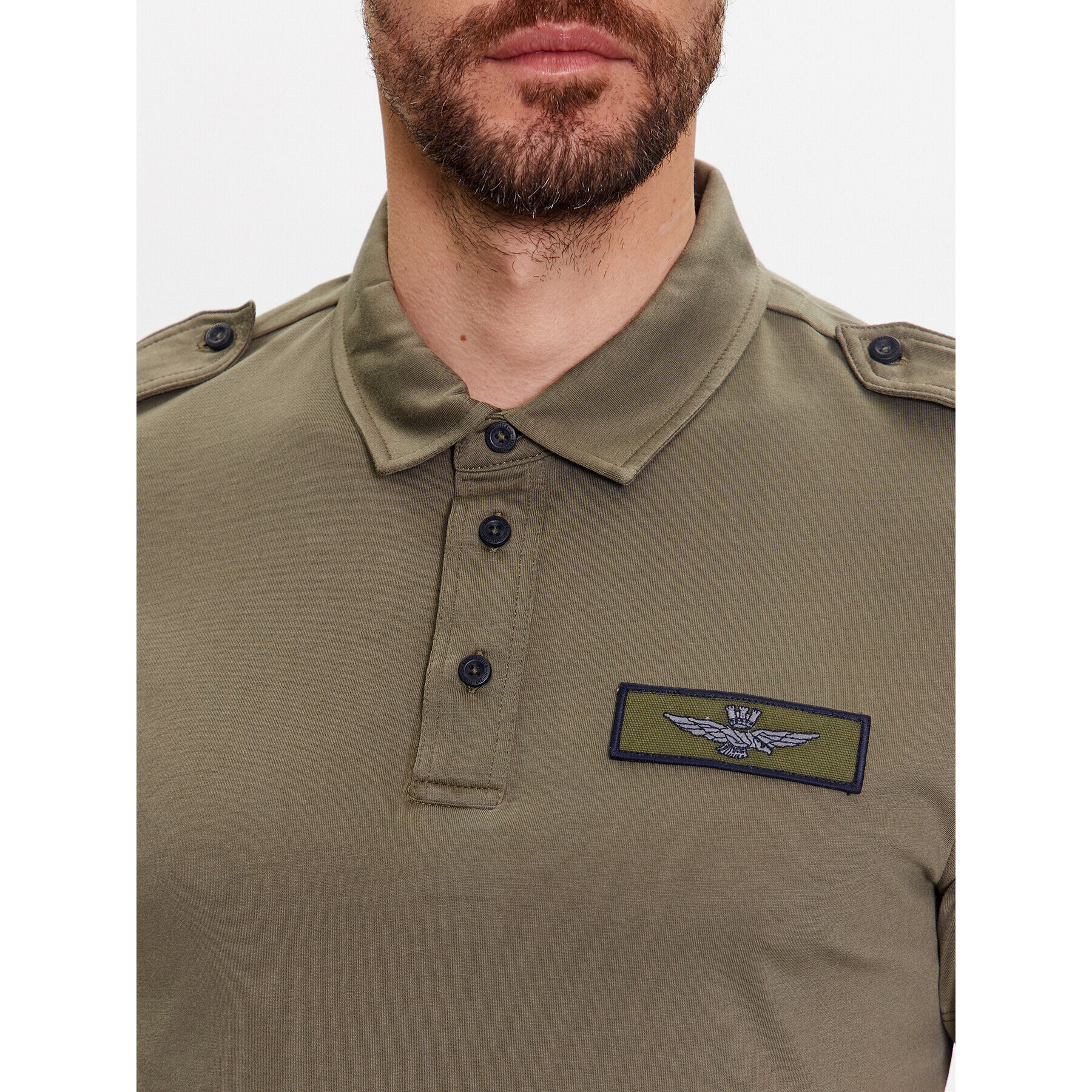 Aeronautica Militare Tricou polo 231PO1696J599 Verde Regular Fit - Pled.ro