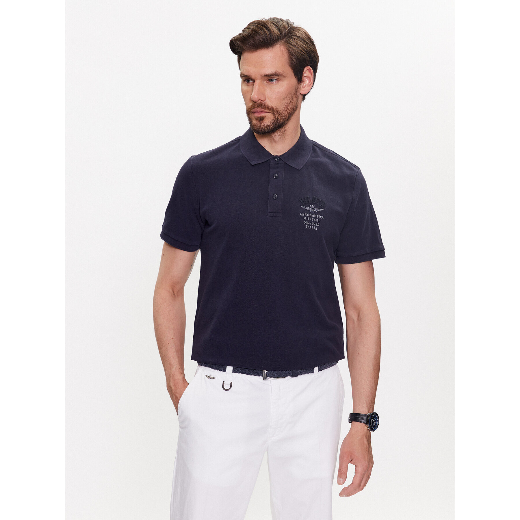 Aeronautica Militare Tricou polo 231PO1699P313 Bleumarin Regular Fit - Pled.ro