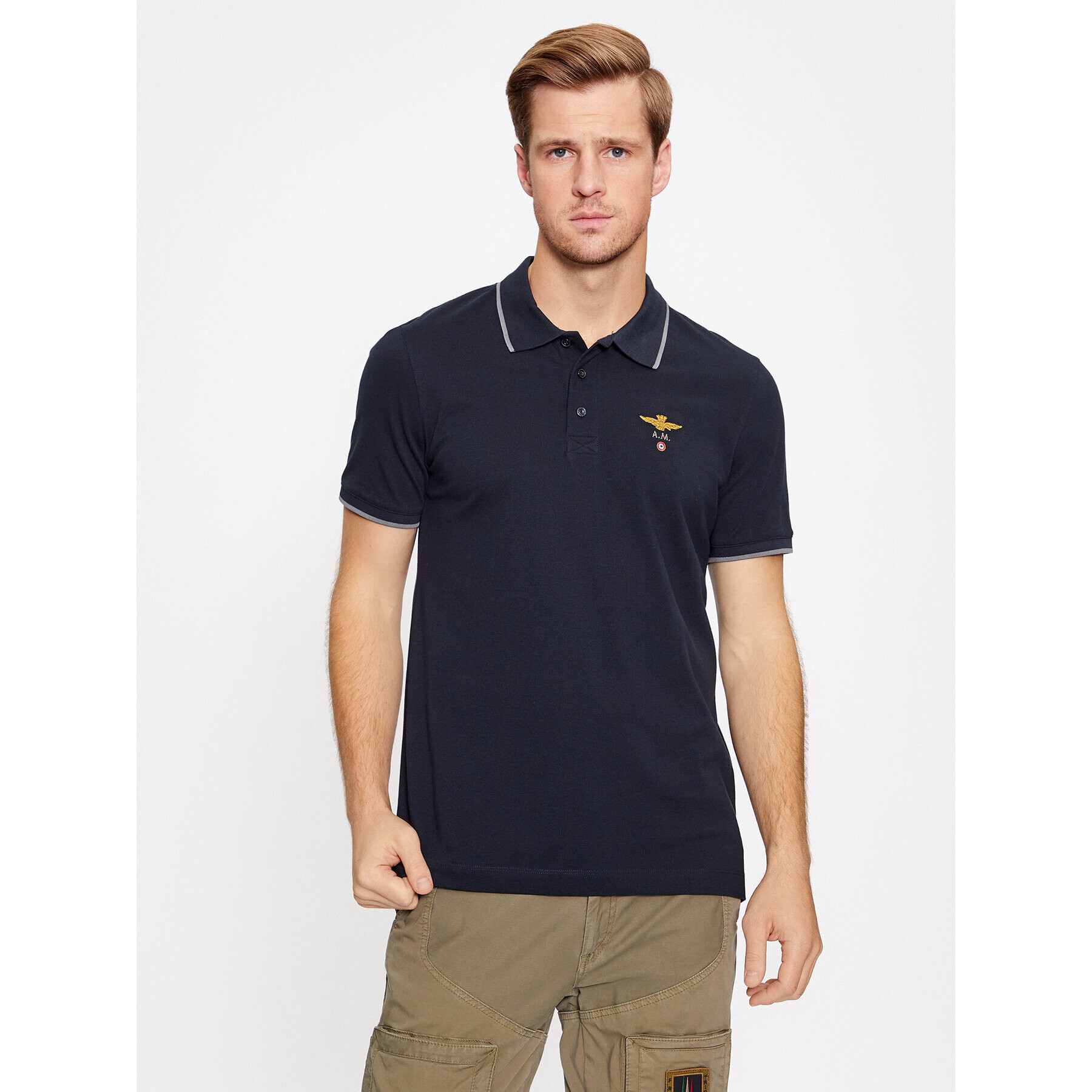 Aeronautica Militare Tricou polo 232PO1308P82 Bleumarin Regular Fit - Pled.ro