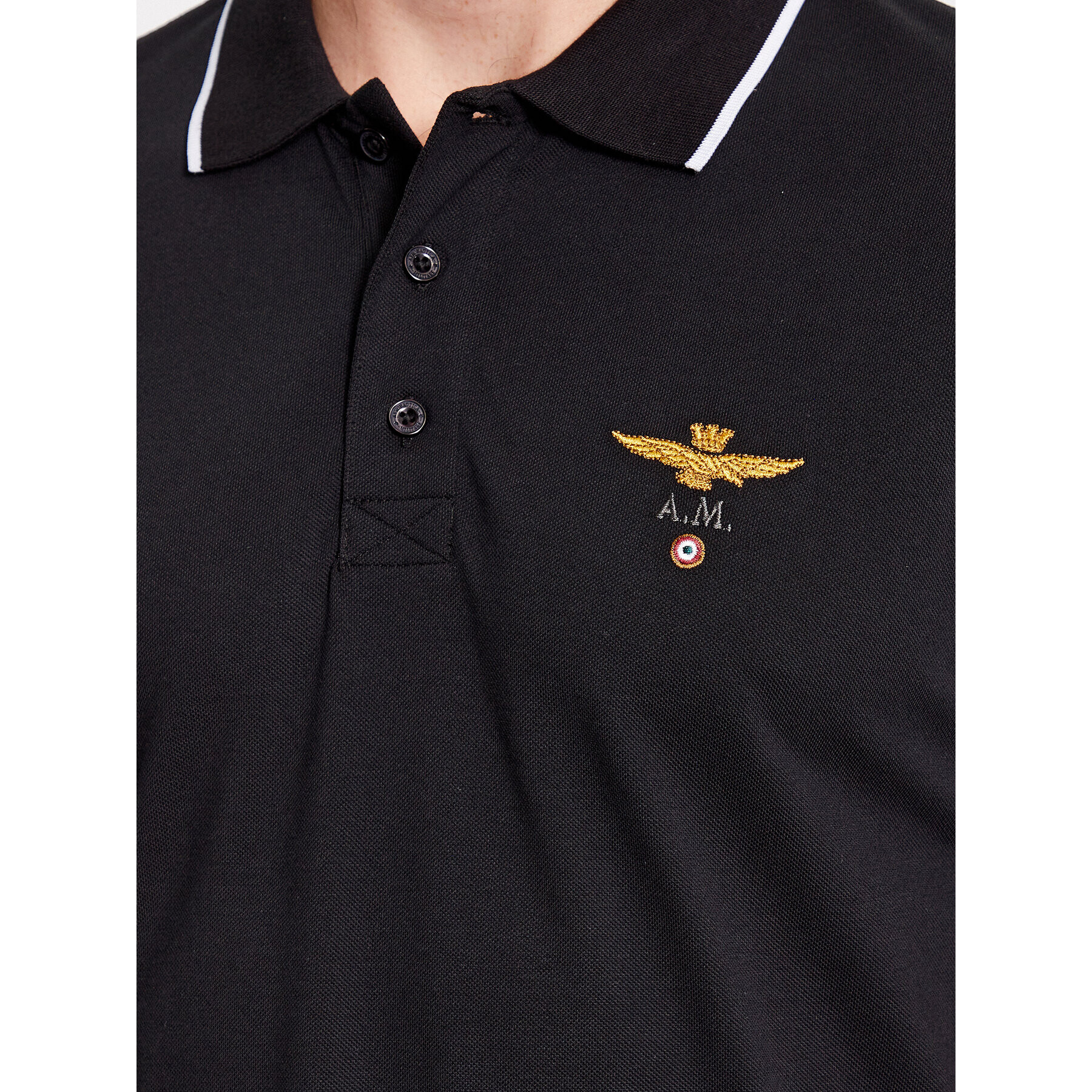 Aeronautica Militare Tricou polo 232PO1308P82 Negru Regular Fit - Pled.ro