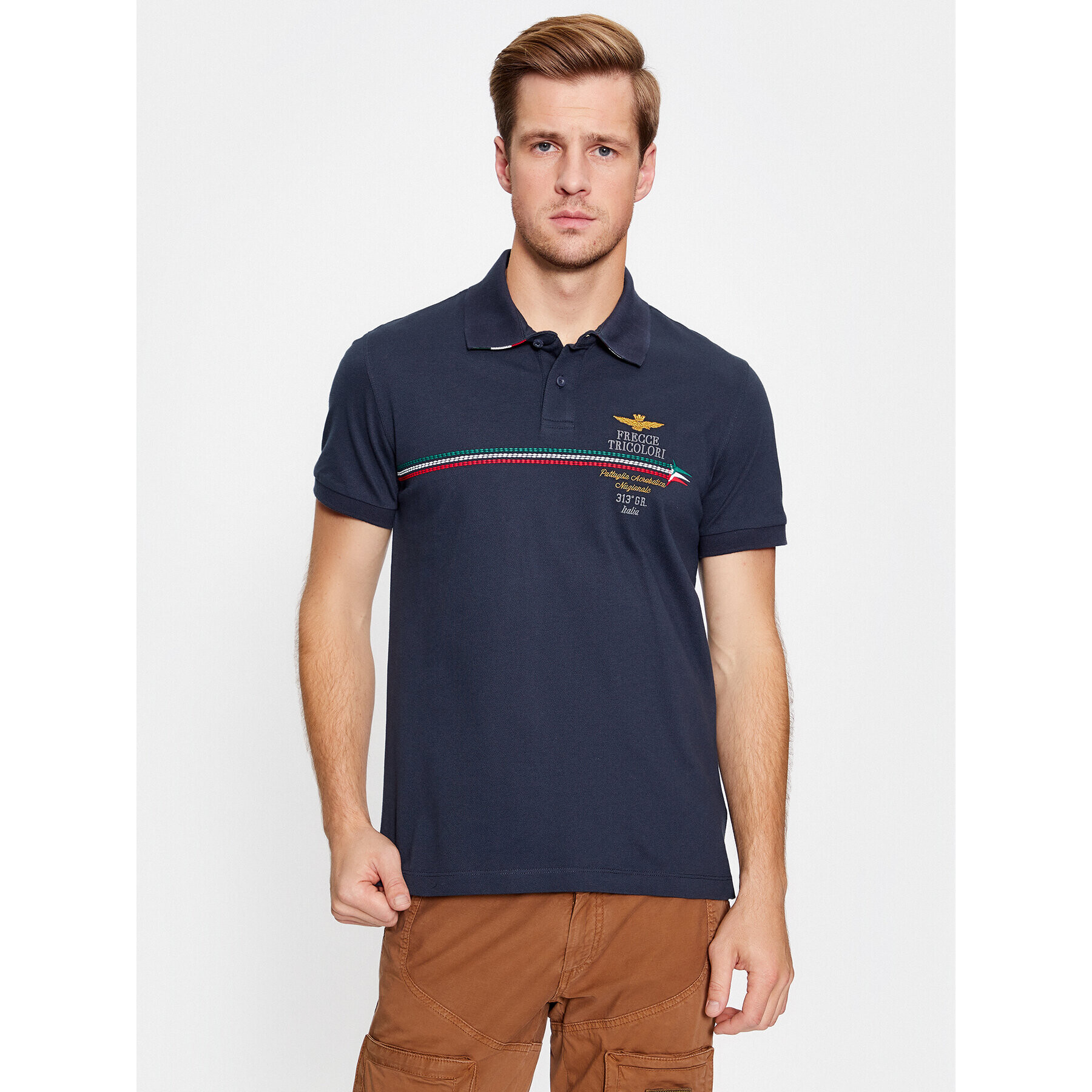 Aeronautica Militare Tricou polo 232PO1698P315 Bleumarin Regular Fit - Pled.ro