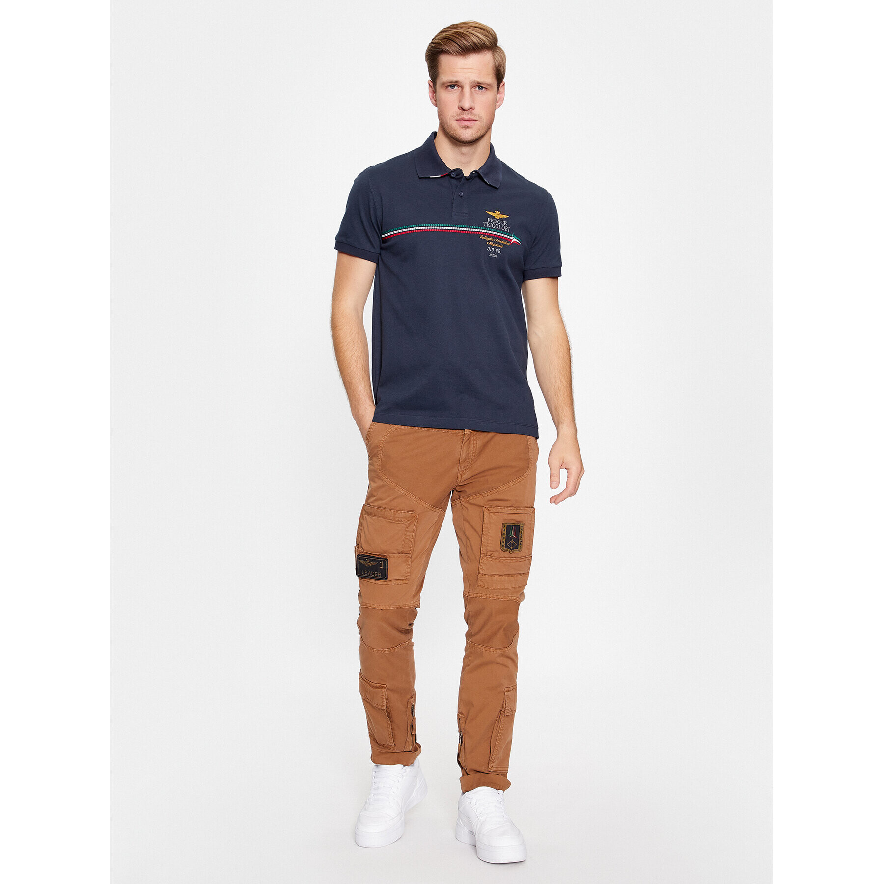 Aeronautica Militare Tricou polo 232PO1698P315 Bleumarin Regular Fit - Pled.ro