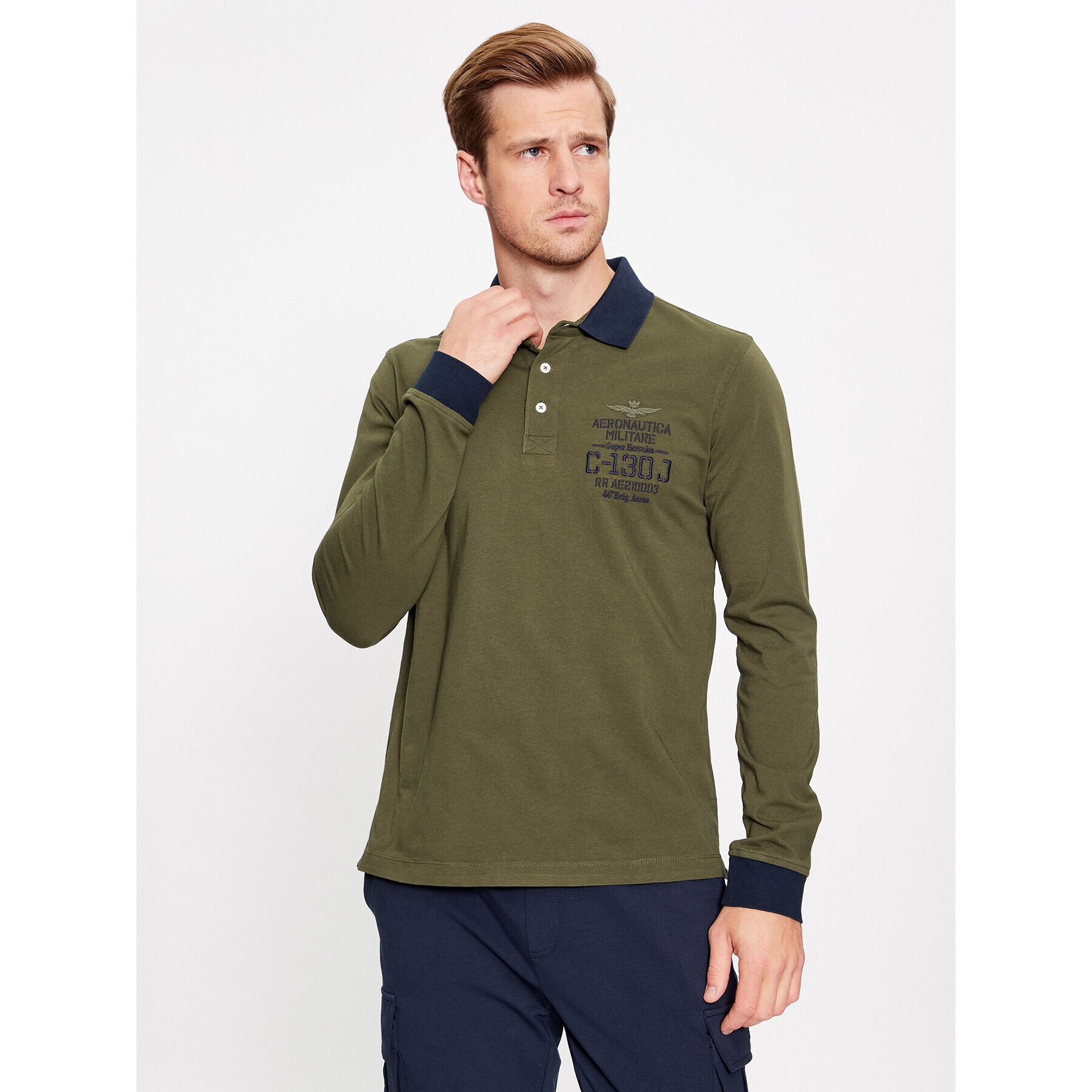 Aeronautica Militare Tricou polo 232PO1709J584 Verde Regular Fit - Pled.ro