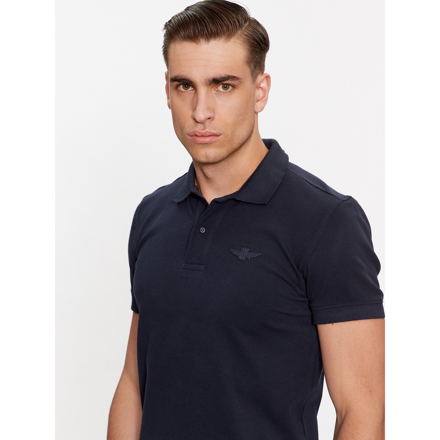 Aeronautica Militare Tricou polo 232PO1716P191 Bleumarin Slim Fit - Pled.ro