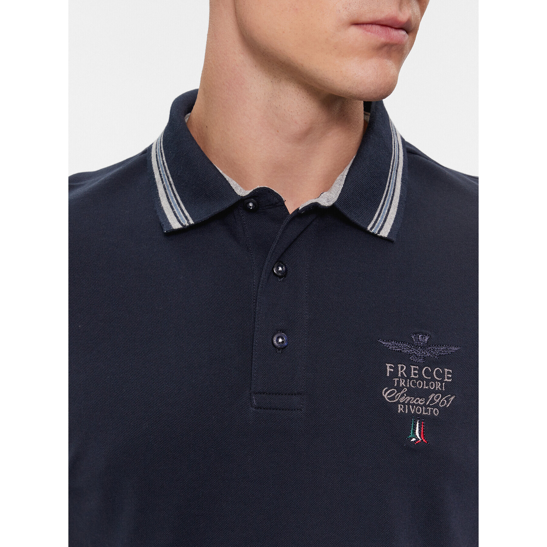 Aeronautica Militare Tricou polo 232PO1717P191 Bleumarin Slim Fit - Pled.ro