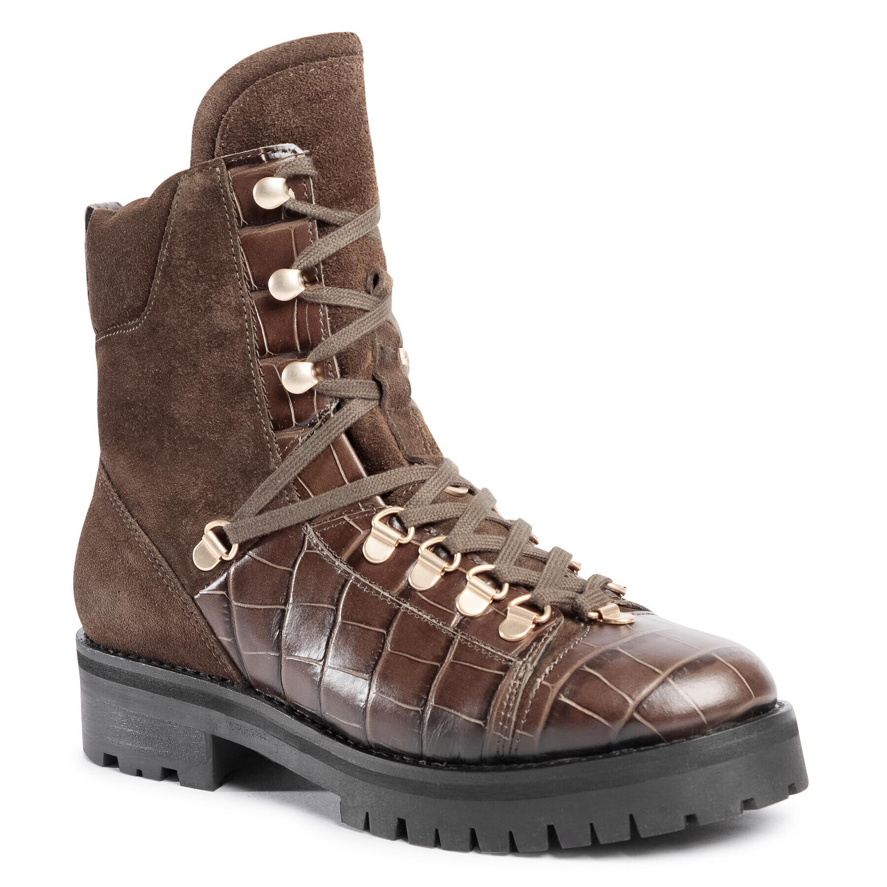 AllSaints Trappers Franka Croco B4ZW0242 Verde - Pled.ro