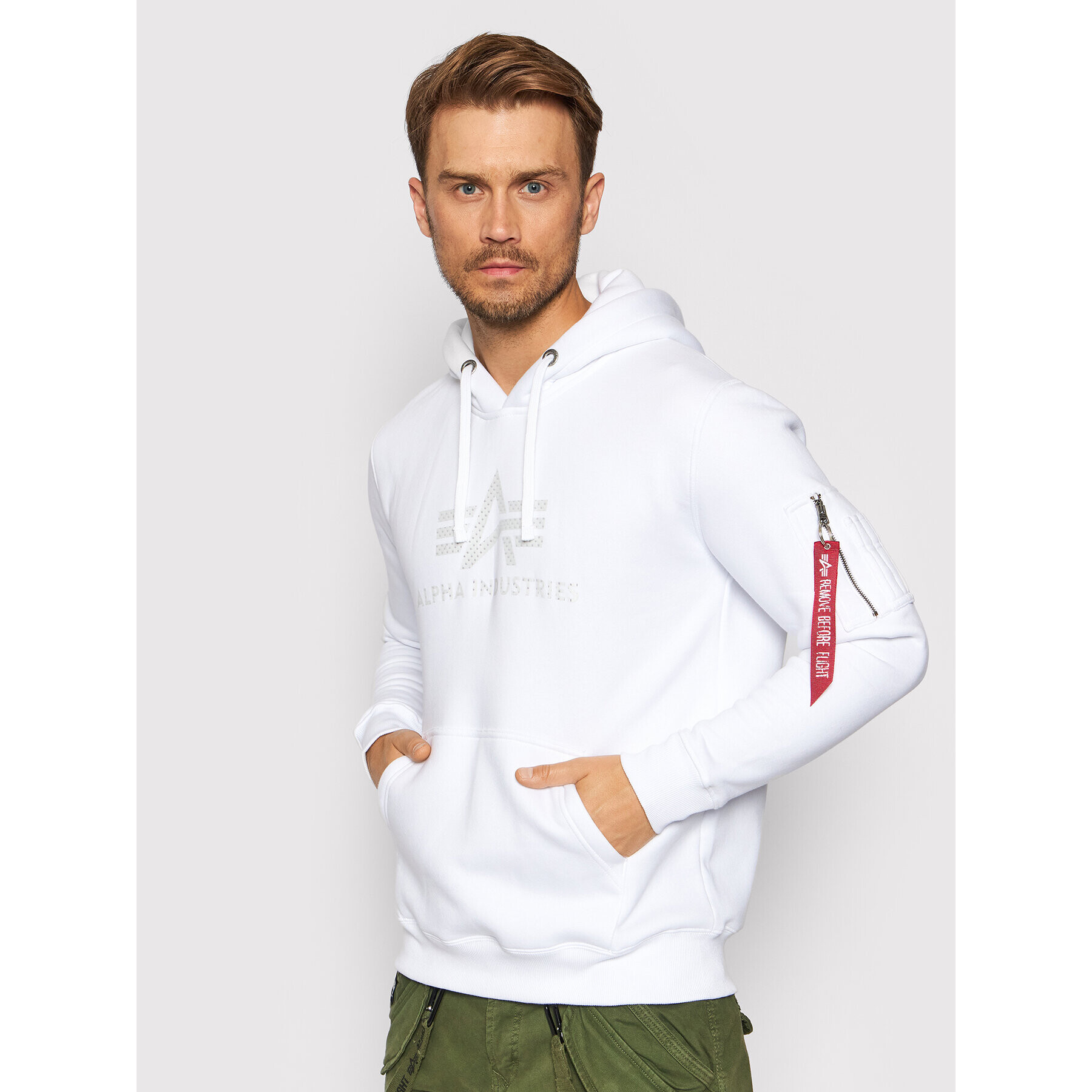 Alpha Industries Bluză 3D Logo 128341 Alb Regular Fit - Pled.ro