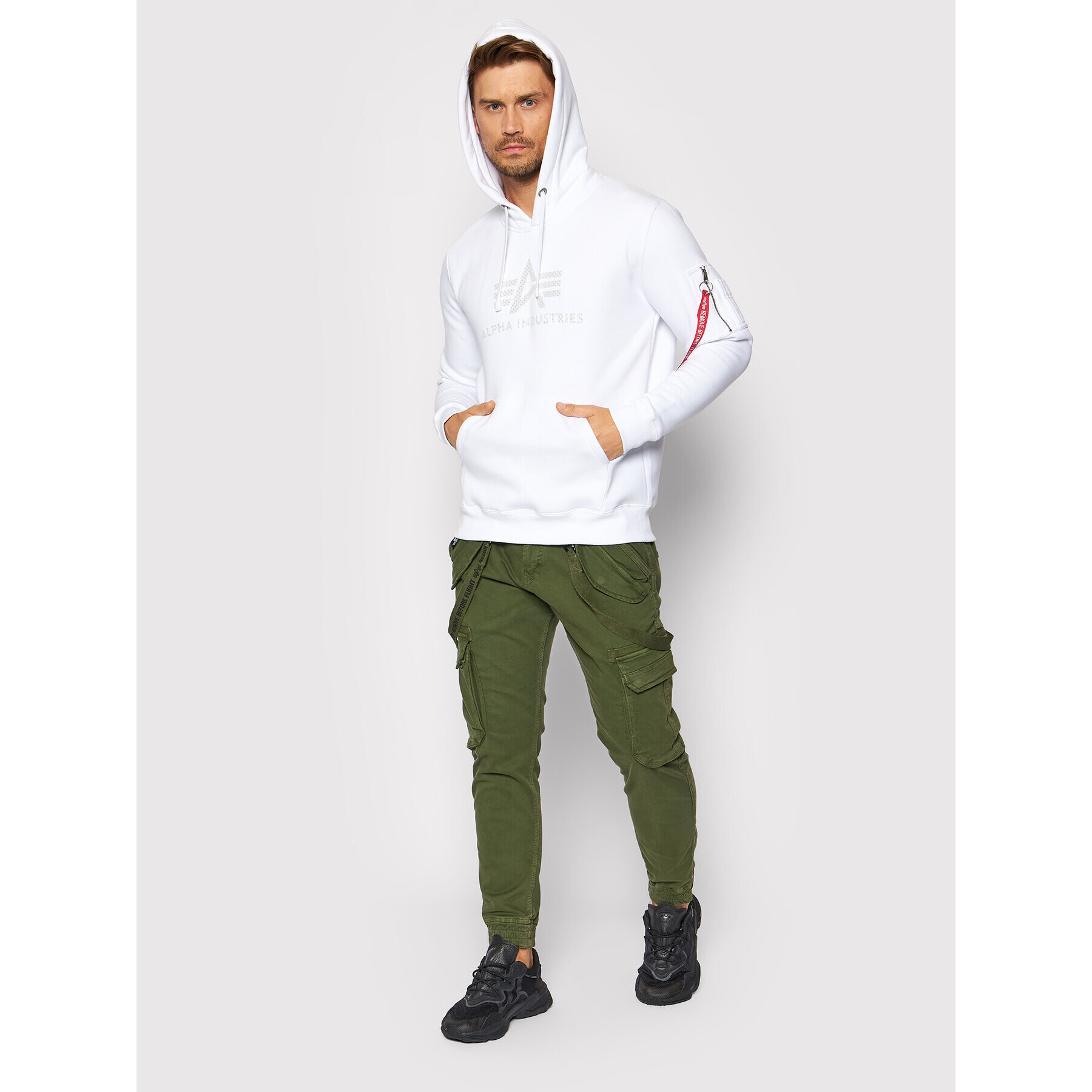 Alpha Industries Bluză 3D Logo 128341 Alb Regular Fit - Pled.ro