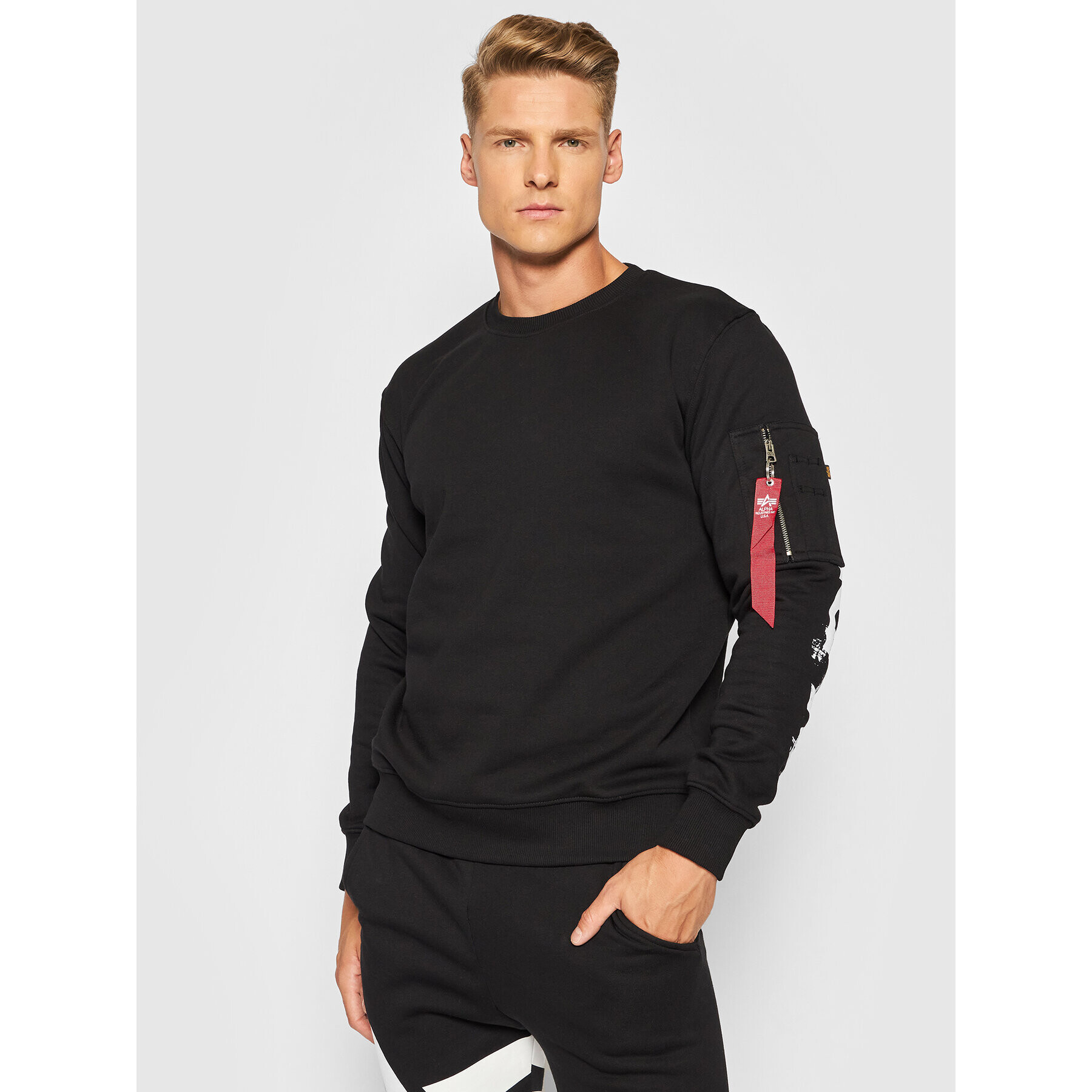 Alpha Industries Bluză Ai Bp 118303 Negru Regular Fit - Pled.ro