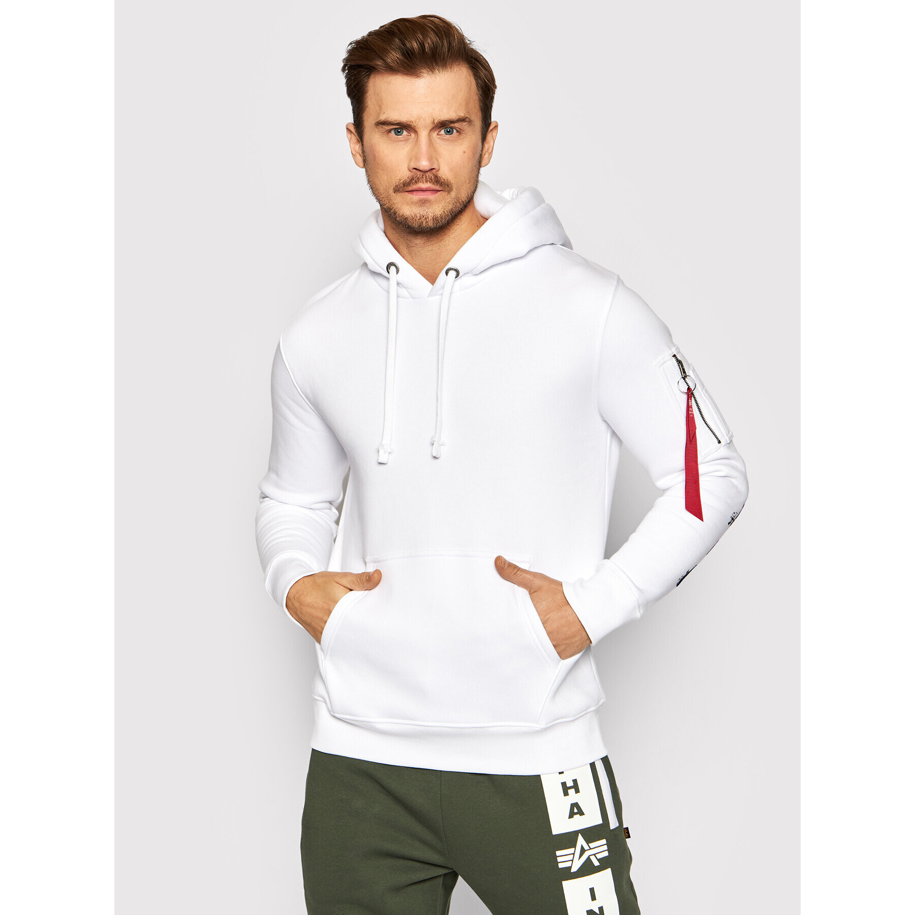 Alpha Industries Bluză Al Bp 118336 Alb Regular Fit - Pled.ro