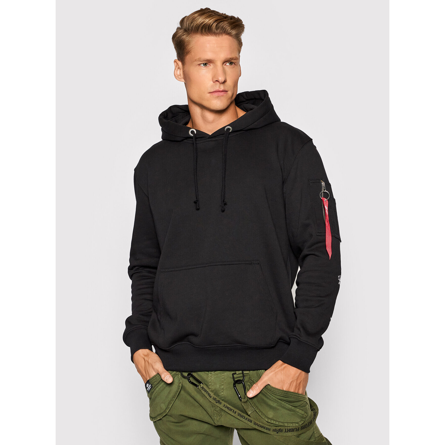 Alpha Industries Bluză Al Bp 118336 Negru Relaxed Fit - Pled.ro