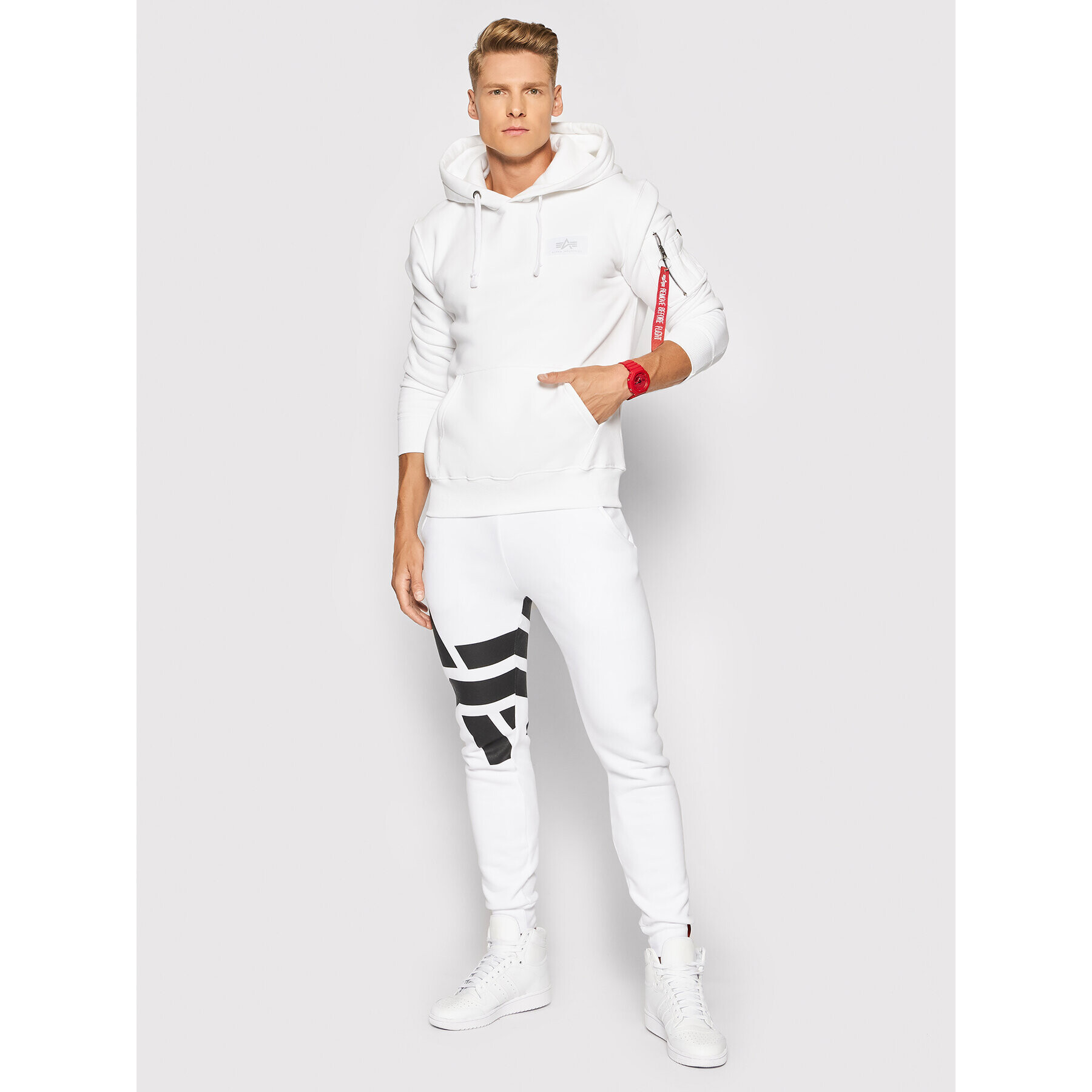 Alpha Industries Bluză Back Print 178318 Alb Regular Fit - Pled.ro