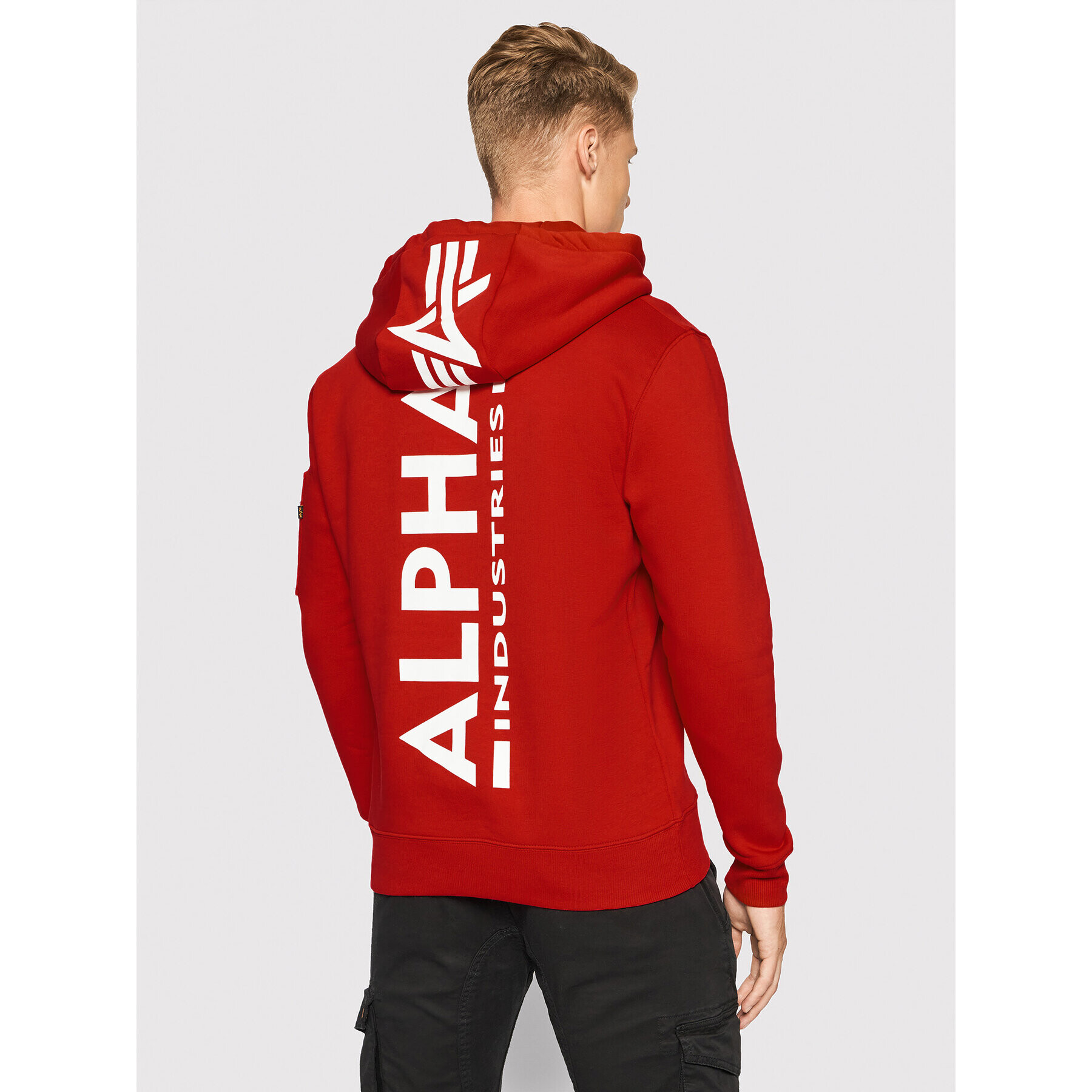 Alpha Industries Bluză Back Print 178318 Roșu Regular Fit - Pled.ro