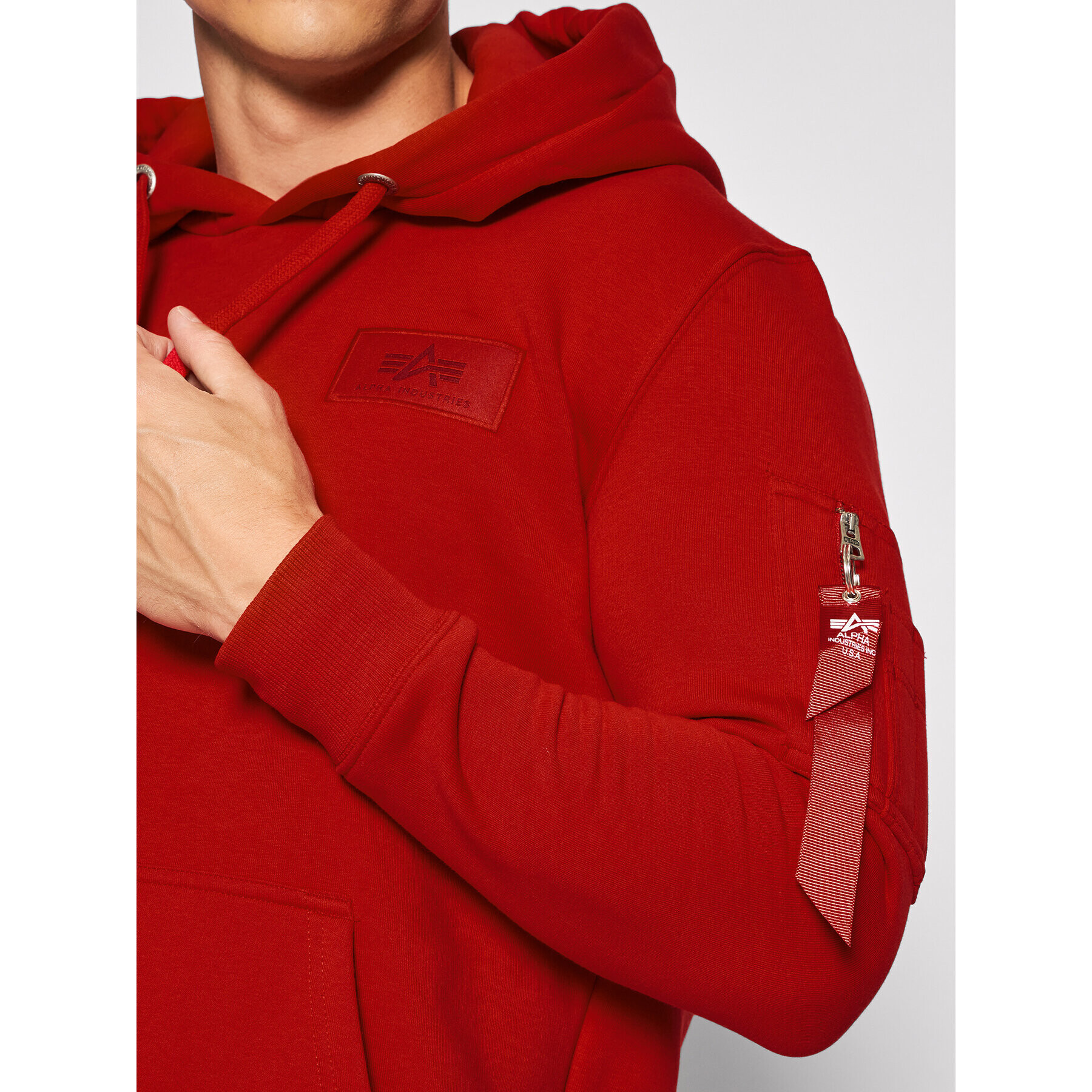 Alpha Industries Bluză Back Print 178318 Roșu Regular Fit - Pled.ro