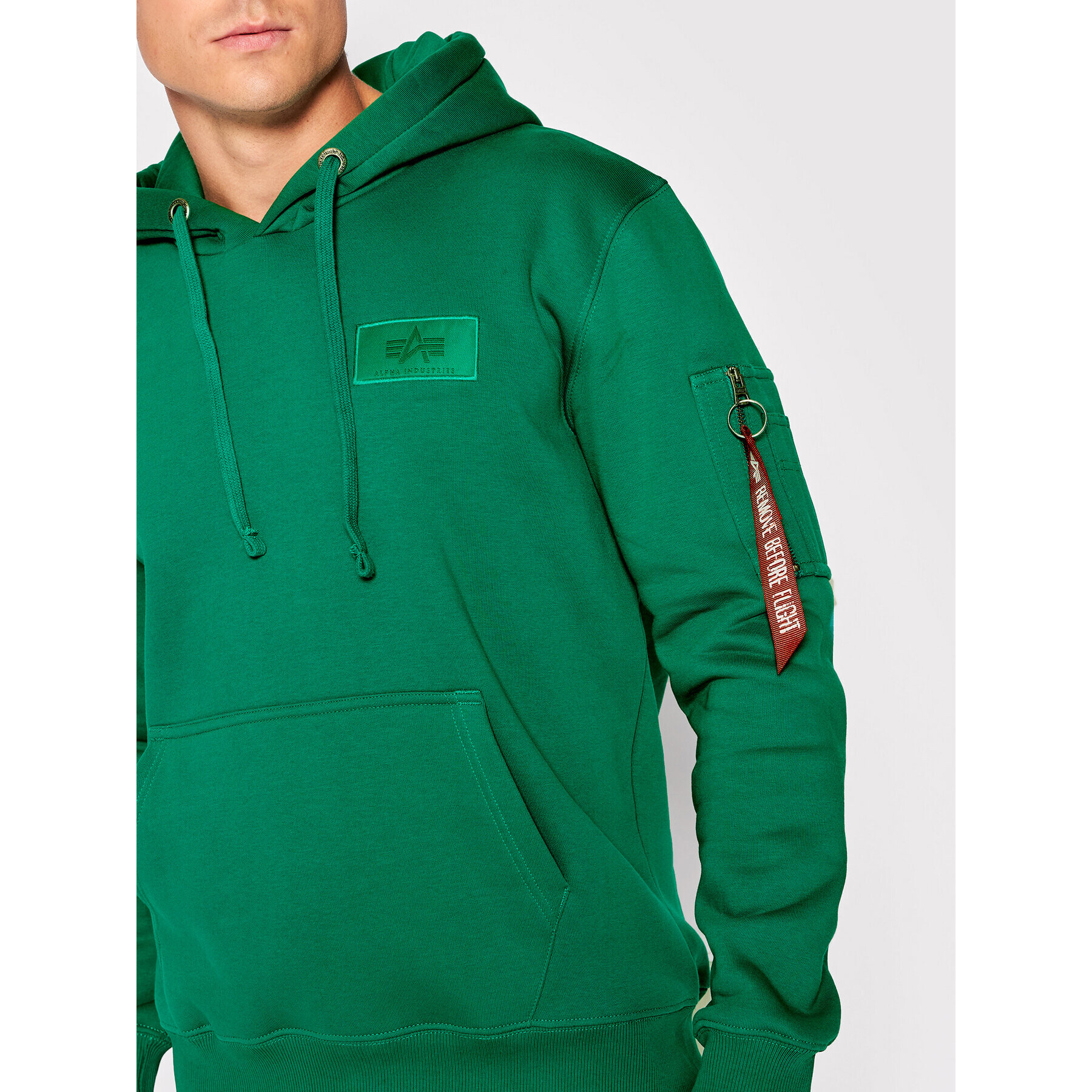 Alpha Industries Bluză Back Print 178318 Verde Regular Fit - Pled.ro