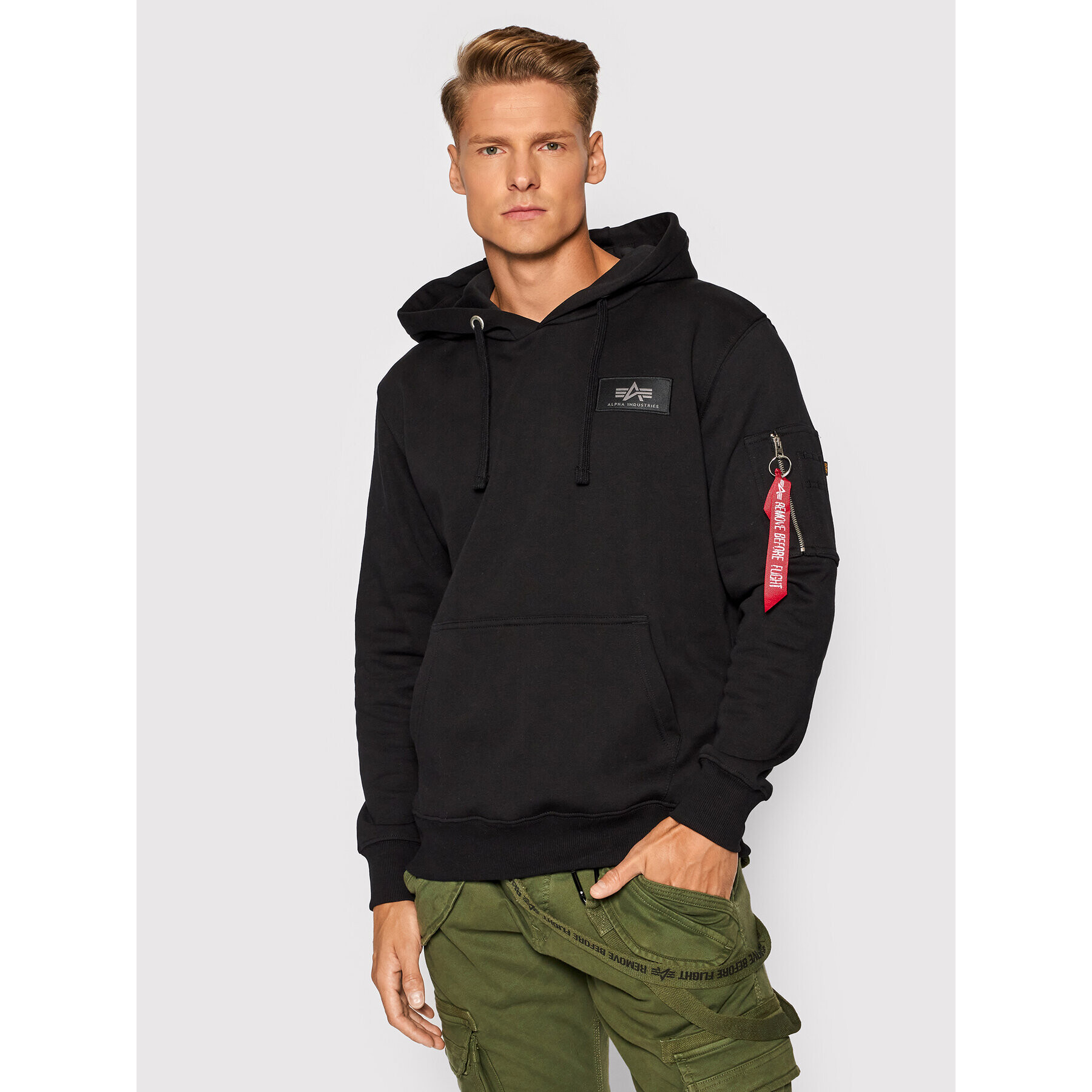 Alpha Industries Bluză Back Print 178318RP Negru Regular Fit - Pled.ro