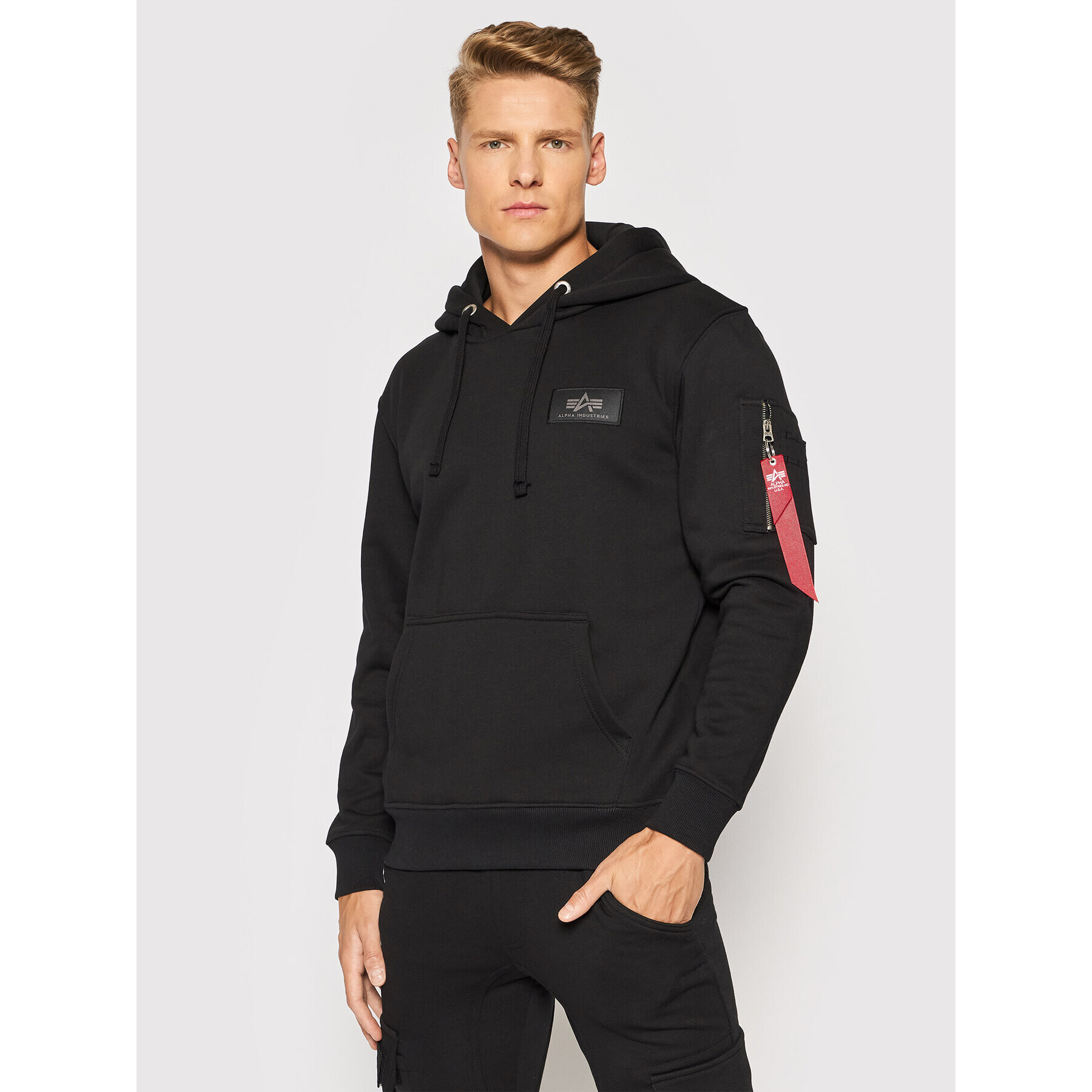 Alpha Industries Bluză Back Print 178318RP Negru Regular Fit - Pled.ro