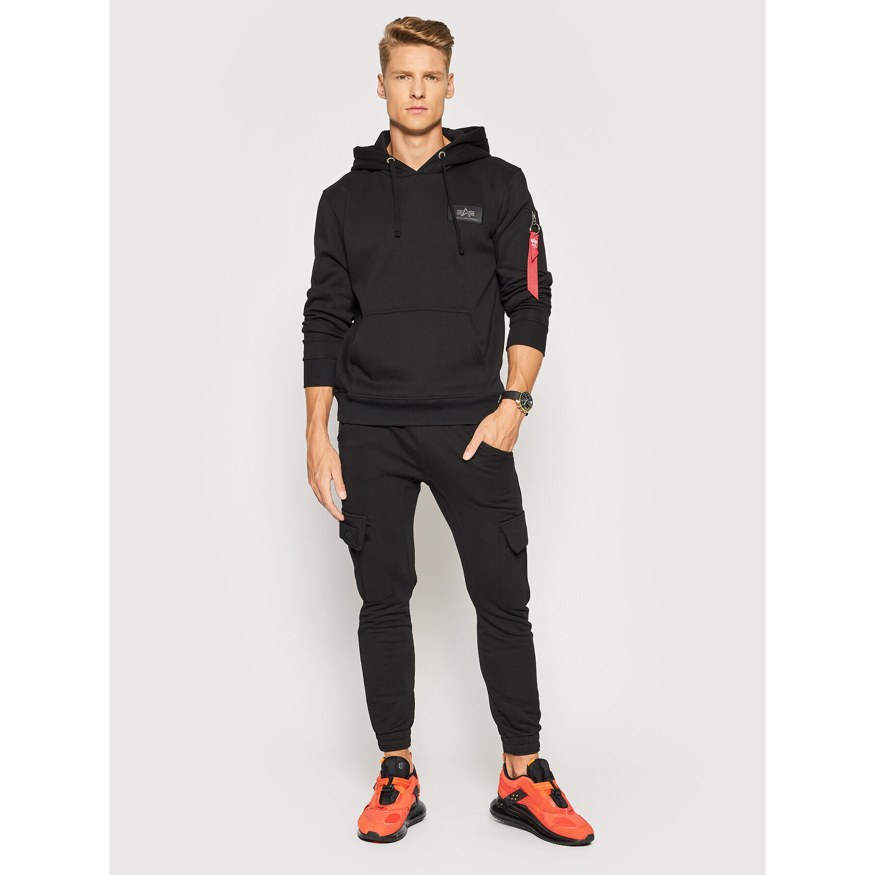 Alpha Industries Bluză Back Print 178318RP Negru Regular Fit - Pled.ro